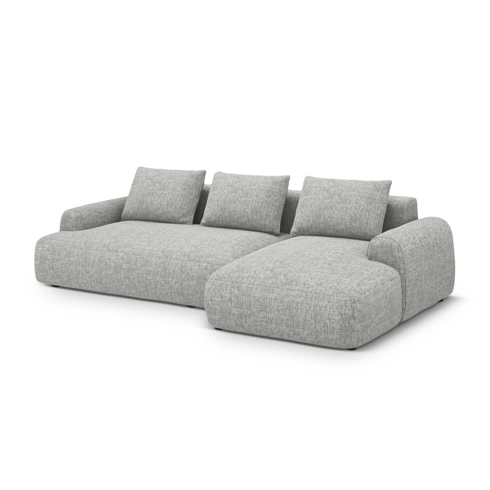 Calma 3-Sitzer Ecksofa mit Schlaffunktion und Stauraum, Rechte Seite, aus Samt oder Strukturstoff, 275x142x84 cm - Image 45