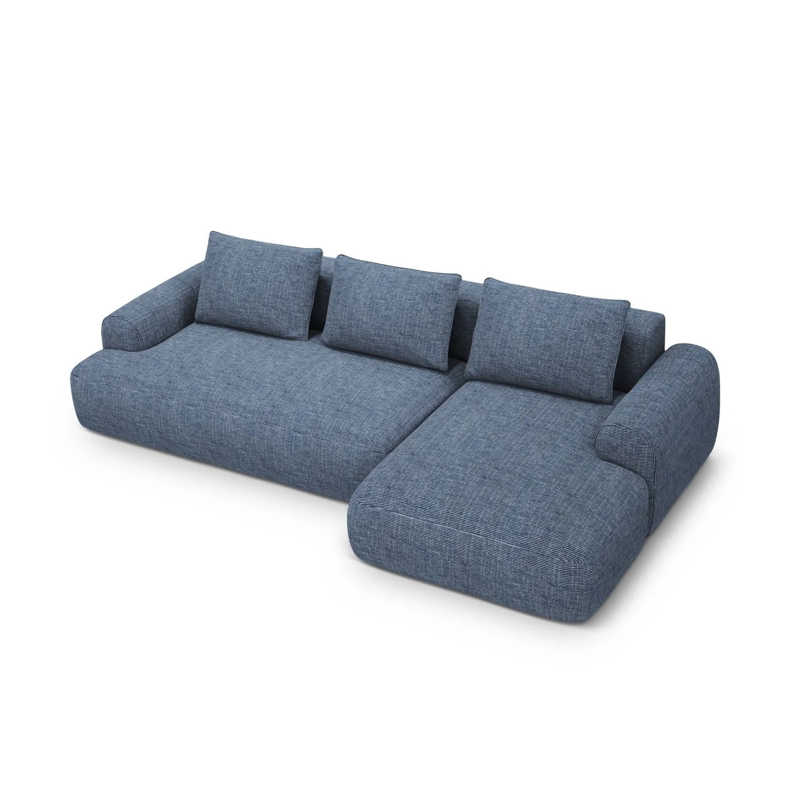 Calma 3-Sitzer Ecksofa mit Schlaffunktion und Stauraum, Rechte Seite, aus Samt oder Strukturstoff, 275x142x84 cm - Image 49