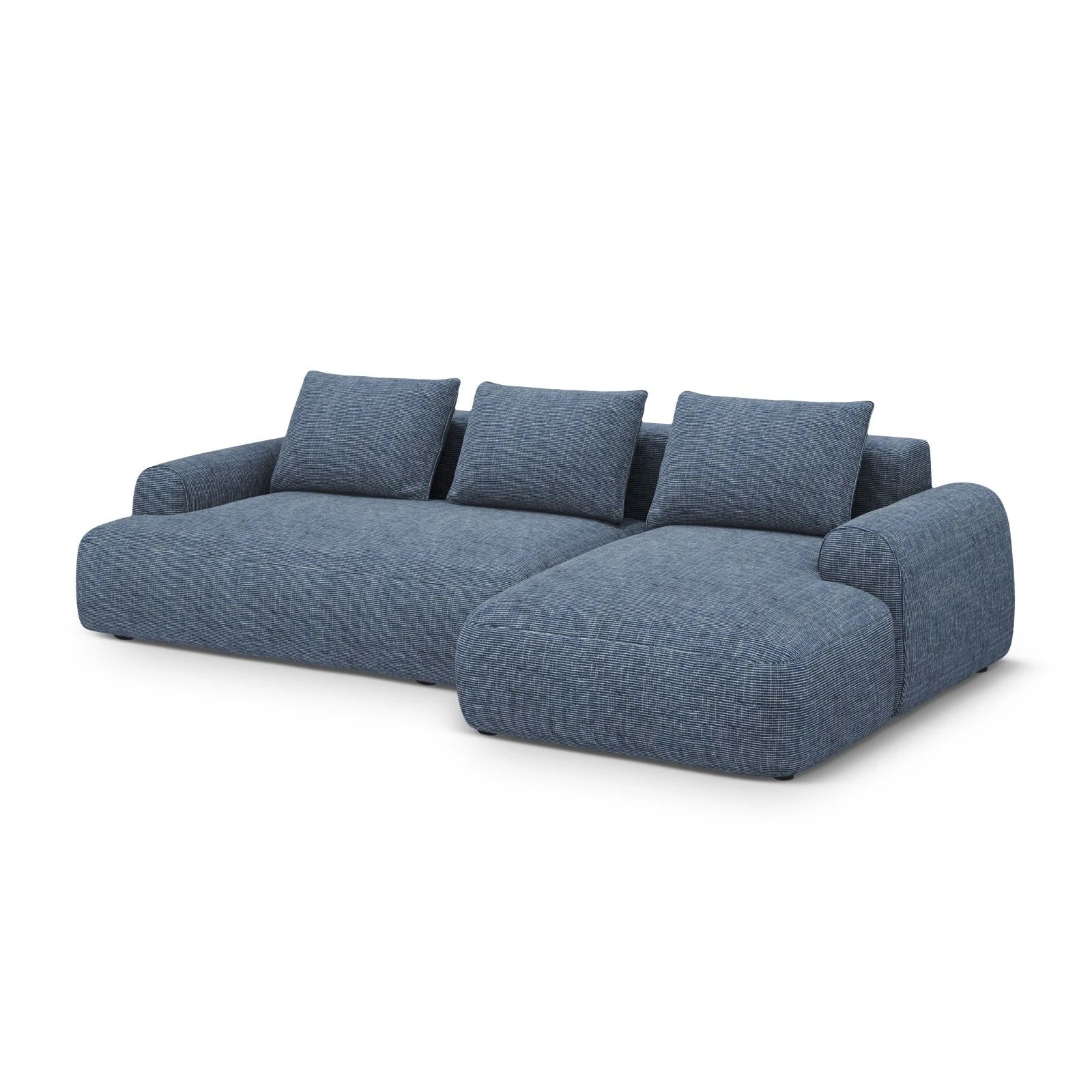 Calma 3-Sitzer Ecksofa mit Schlaffunktion und Stauraum, Rechte Seite, aus Samt oder Strukturstoff, 275x142x84 cm - Image 51