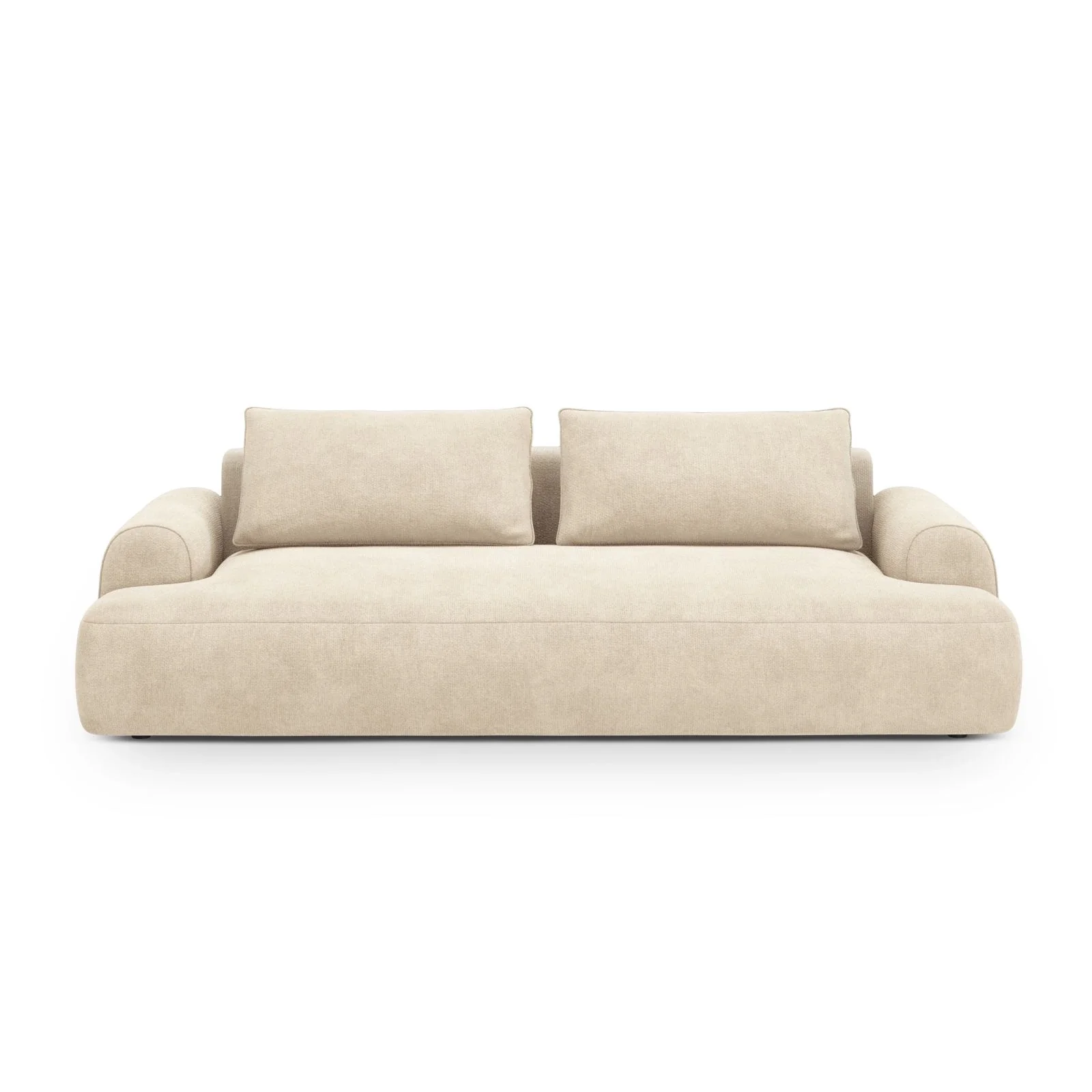 Calma 4-Sitzer Sofa mit Schlaffunktion und Stauraum, aus Samt oder Strukturstoff, 250x100x84 cm