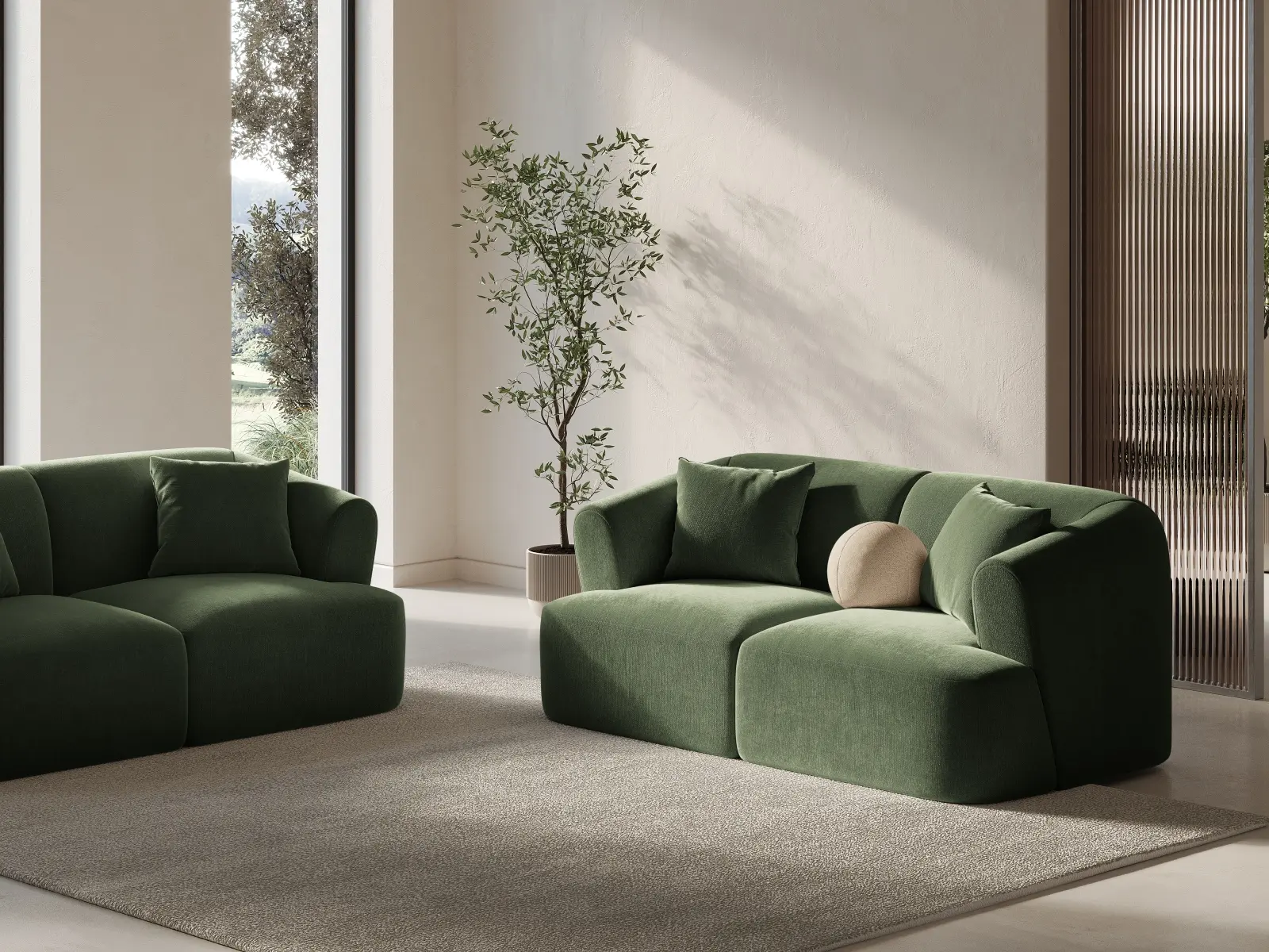 Campi 2-Sitzer Sofa aus Samt oder Strukturstoff, 180x90x70 cm - Image 23