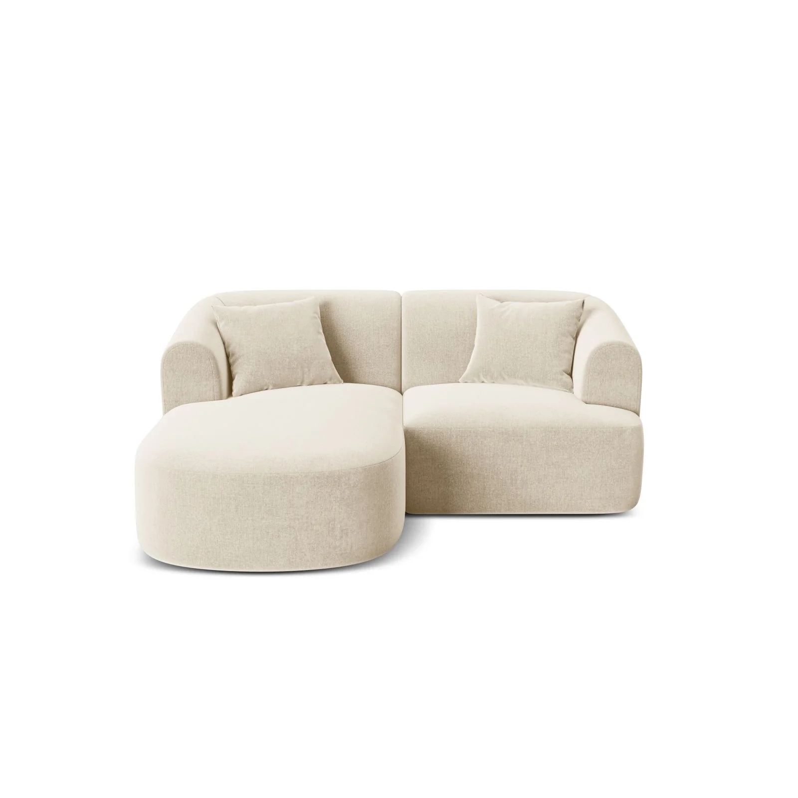 Campi 3-Sitzer Ecksofa, Linke Seite, aus Samt, Cord oder Strukturstoff, 180x156x70 cm