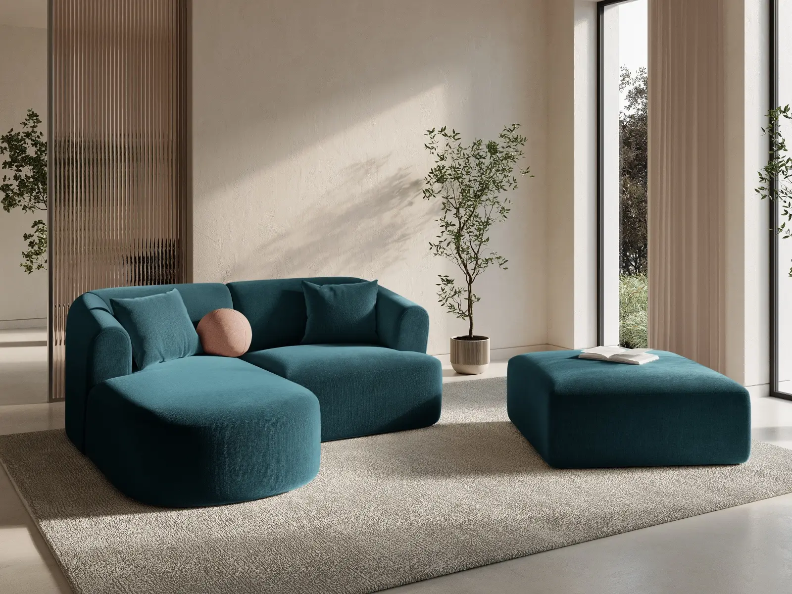 Campi 3-Sitzer Ecksofa, Linke Seite, aus Samt, Cord oder Strukturstoff, 180x156x70 cm - Image 30