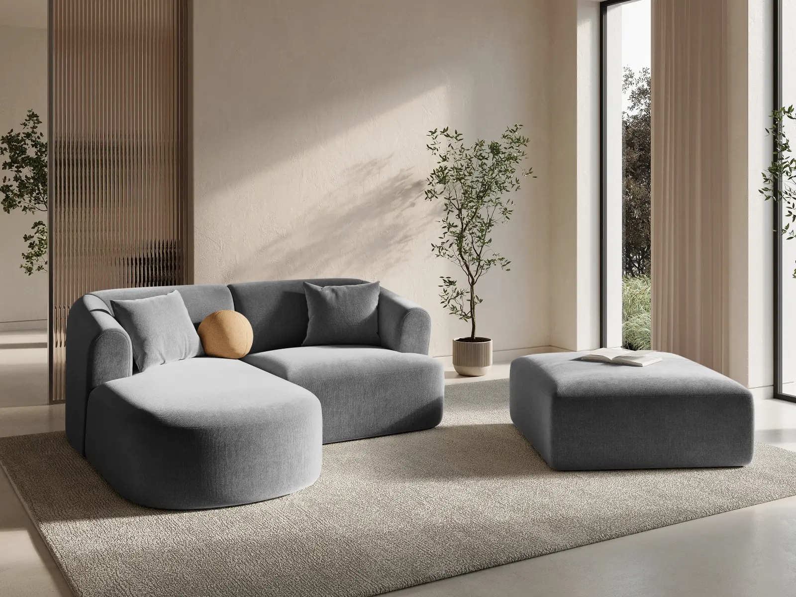 Campi 3-Sitzer Ecksofa, Linke Seite, aus Samt, Cord oder Strukturstoff, 180x156x70 cm - Image 37