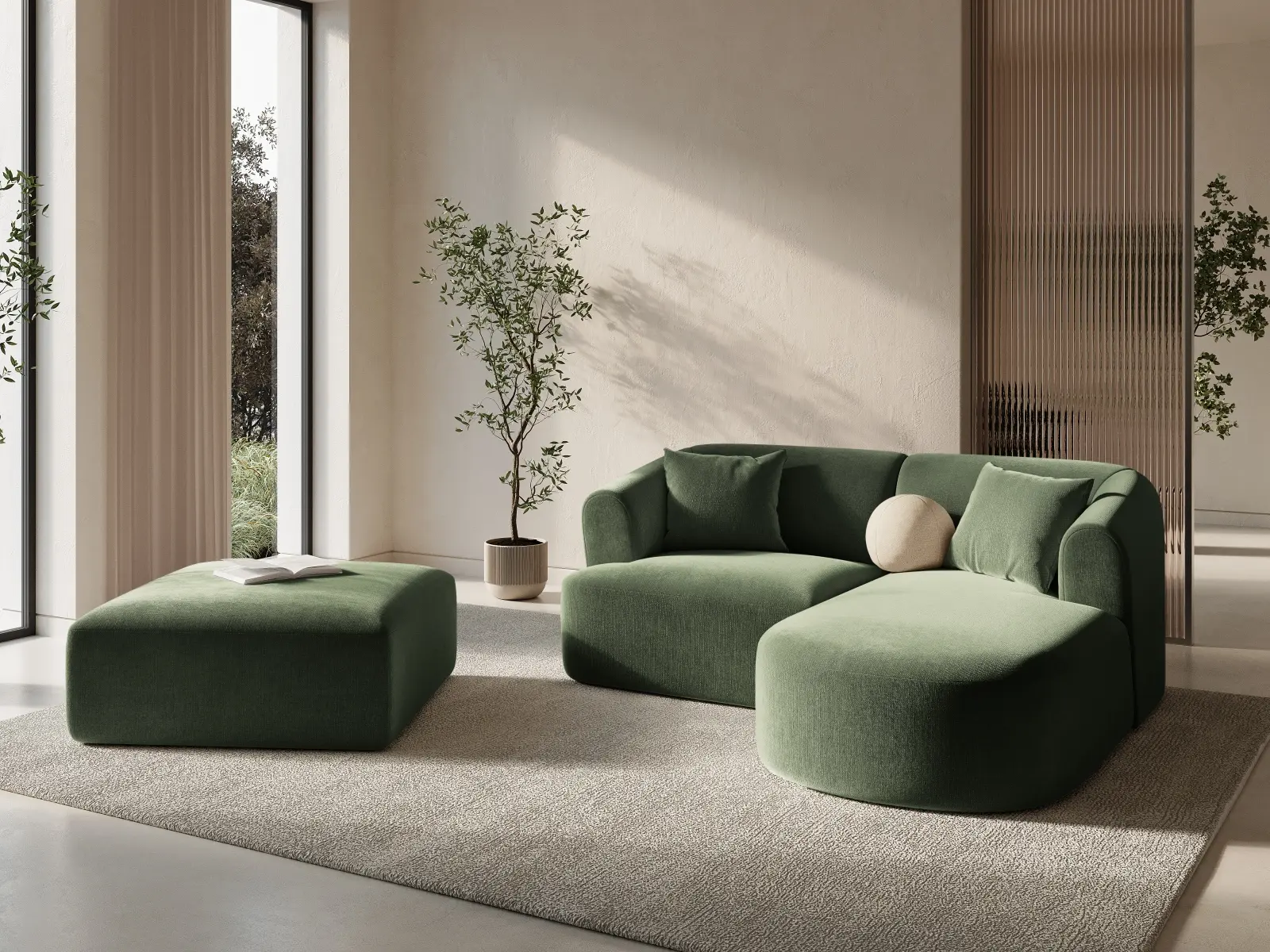 Campi 3-Sitzer Ecksofa, Rechte Seite, aus Samt, Cord oder Strukturstoff, 180x156x70 cm - Image 23