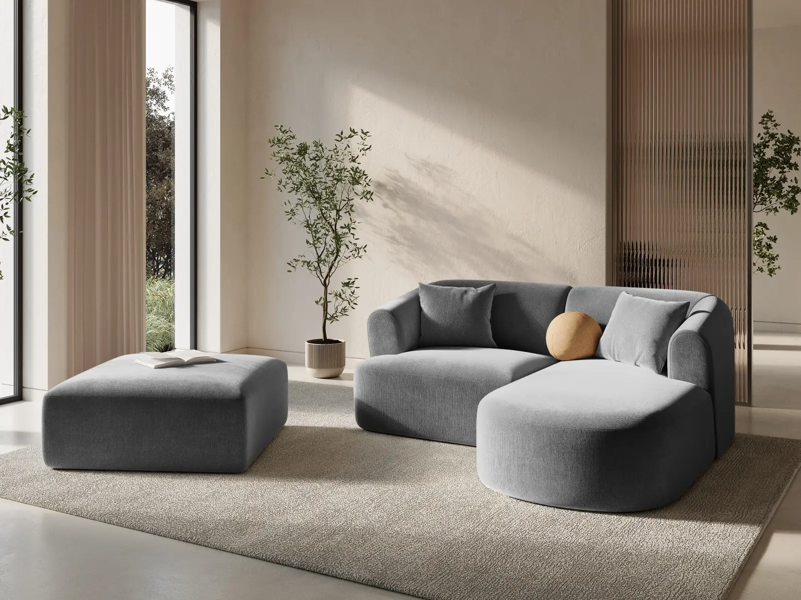 Campi 3-Sitzer Ecksofa, Rechte Seite, aus Samt, Cord oder Strukturstoff, 180x156x70 cm - Image 37