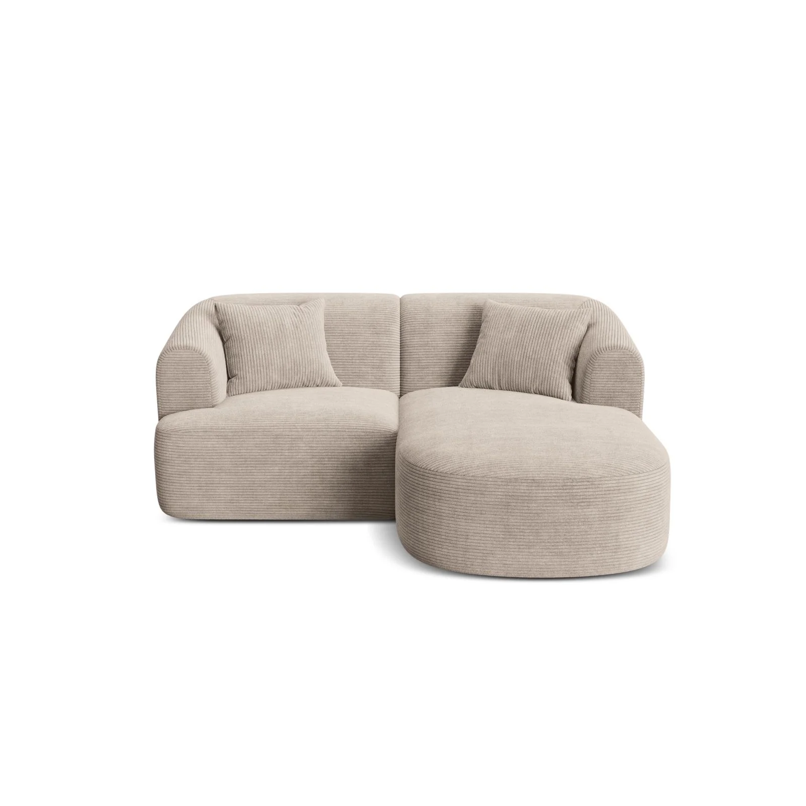 Campi 3-Sitzer Ecksofa, Rechte Seite, aus Samt, Cord oder Strukturstoff, 180x156x70 cm - Image 85