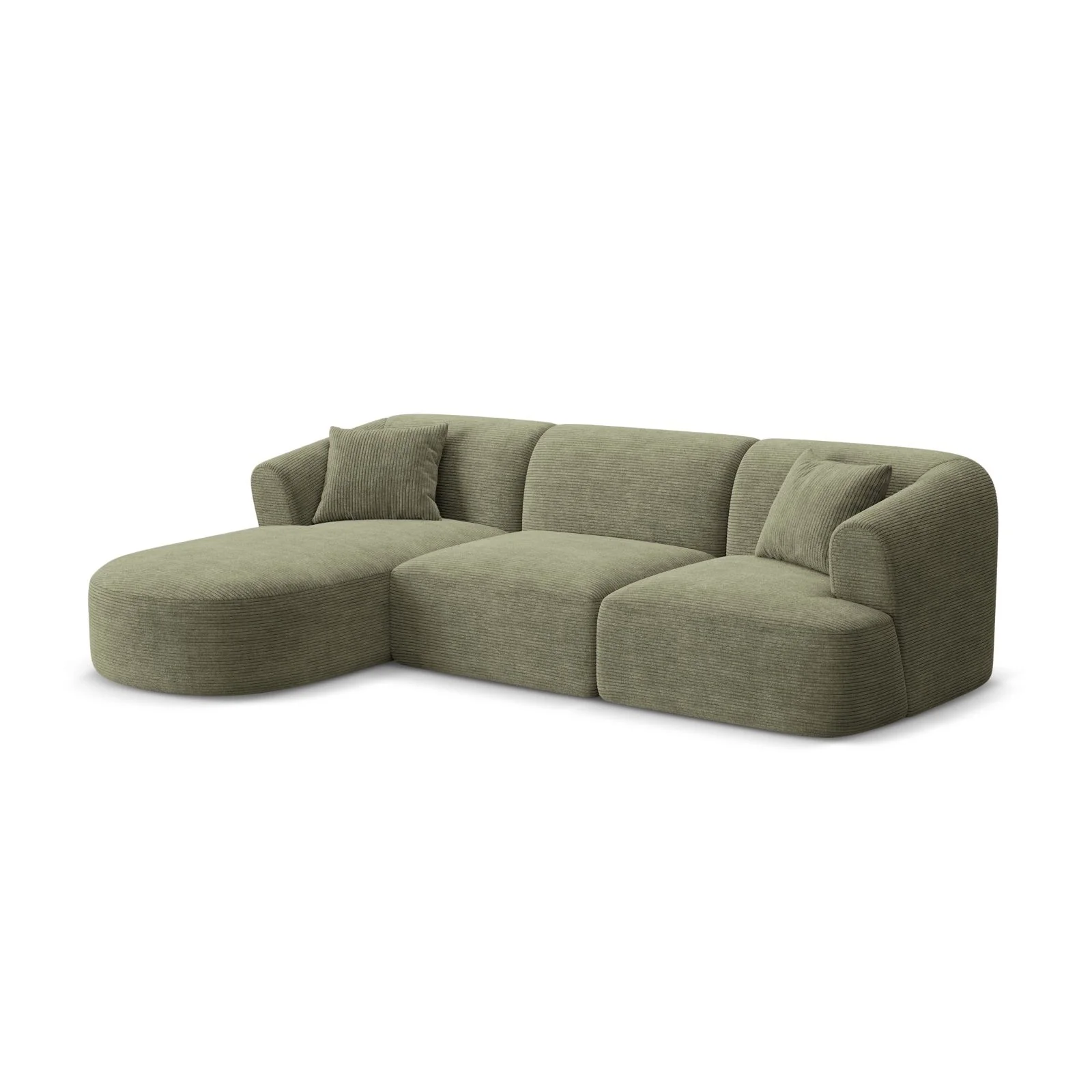 Campi 4-Sitzer Ecksofa, Linke Seite, aus Samt, Cord oder Strukturstoff, 256x156x70 cm - Image 104