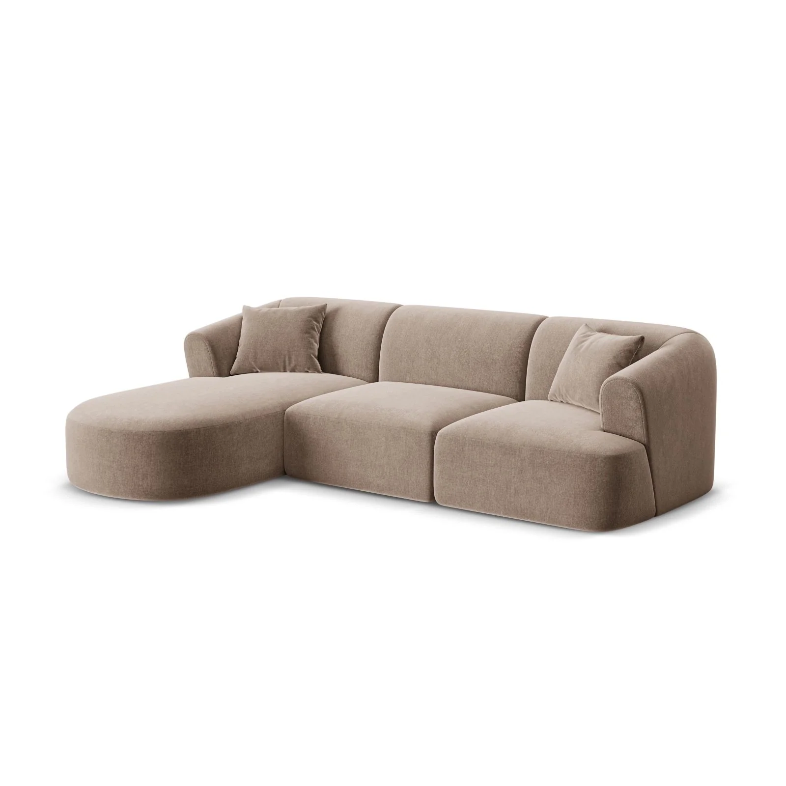 Campi 4-Sitzer Ecksofa, Linke Seite, aus Samt, Cord oder Strukturstoff, 256x156x70 cm - Image 11