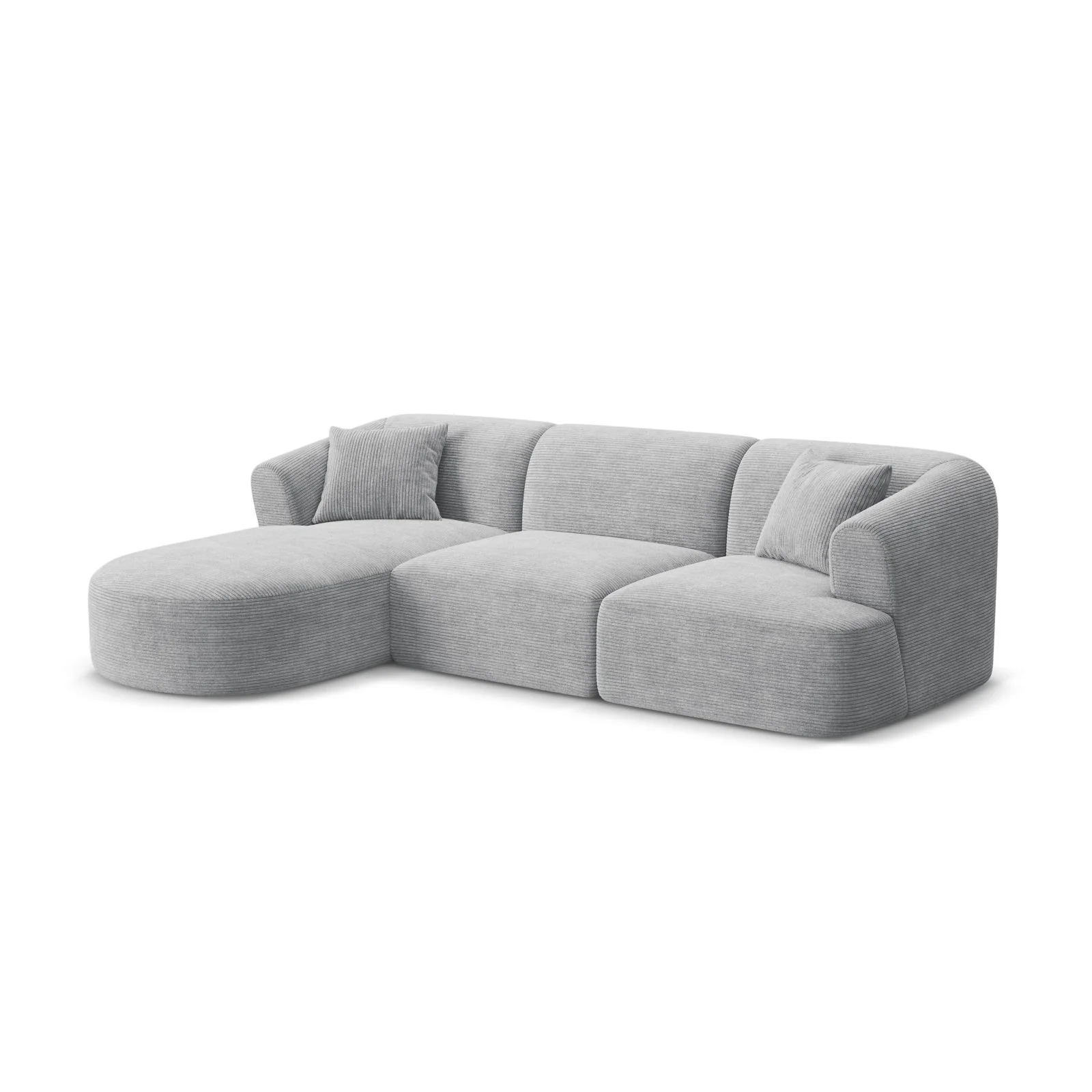 Campi 4-Sitzer Ecksofa, Linke Seite, aus Samt, Cord oder Strukturstoff, 256x156x70 cm - Image 110