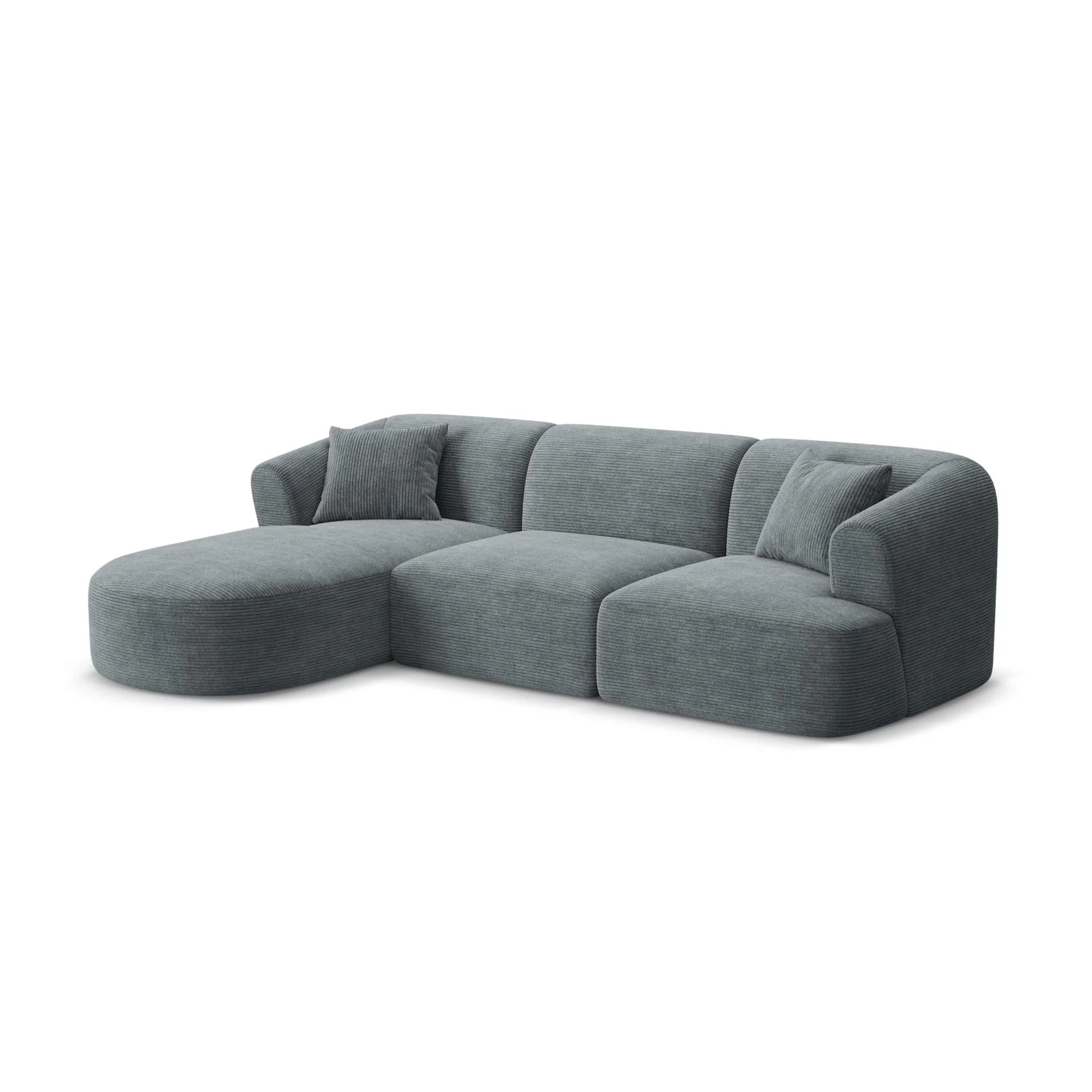 Campi 4-Sitzer Ecksofa, Linke Seite, aus Samt, Cord oder Strukturstoff, 256x156x70 cm - Image 116