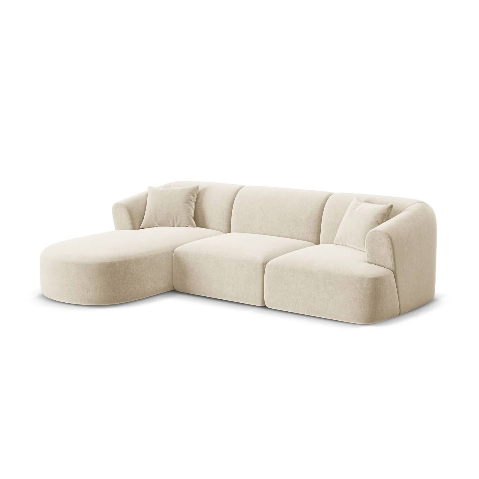Campi 4-Sitzer Ecksofa, Linke Seite, aus Samt, Cord oder Strukturstoff, 256x156x70 cm - Image 4