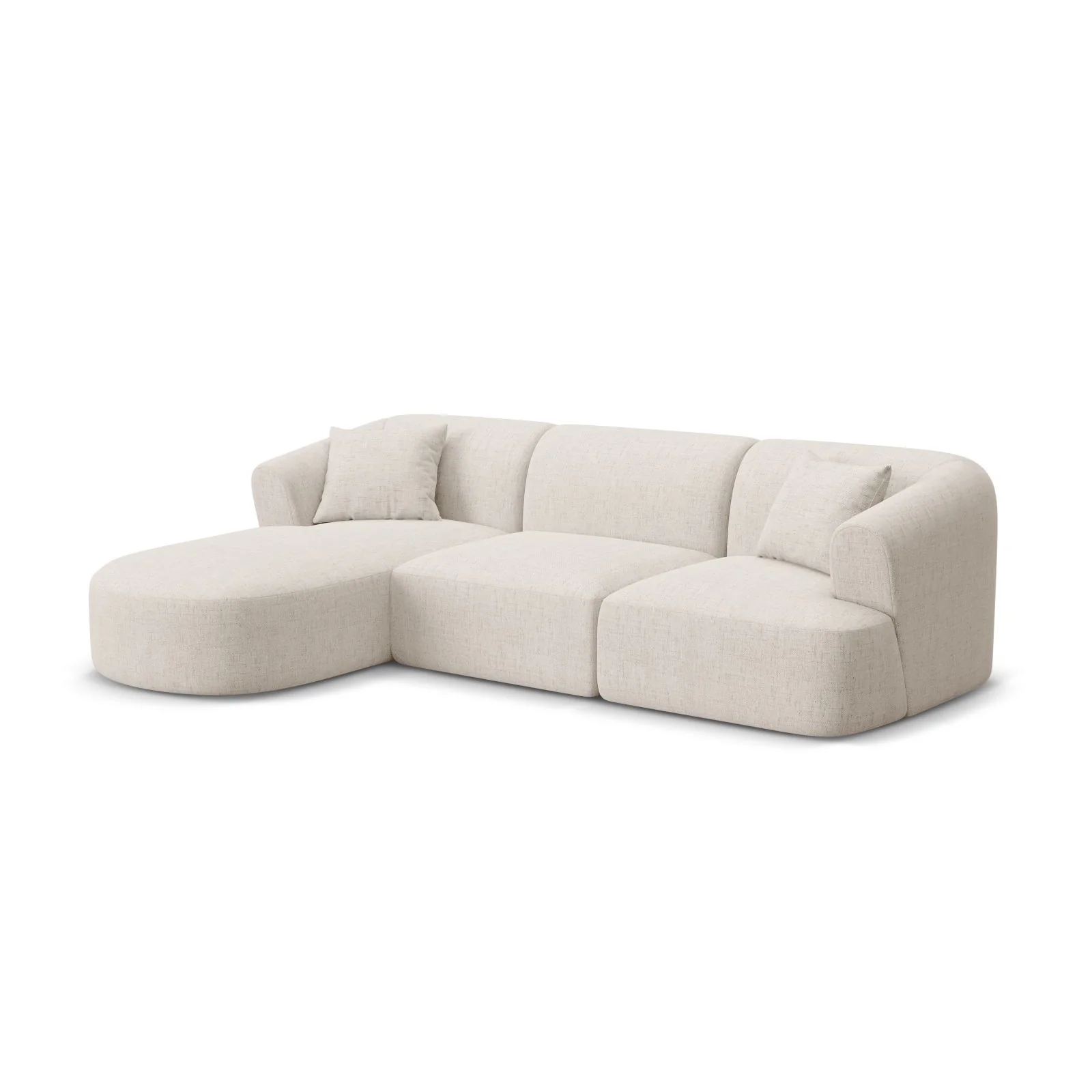 Campi 4-Sitzer Ecksofa, Linke Seite, aus Samt, Cord oder Strukturstoff, 256x156x70 cm - Image 45