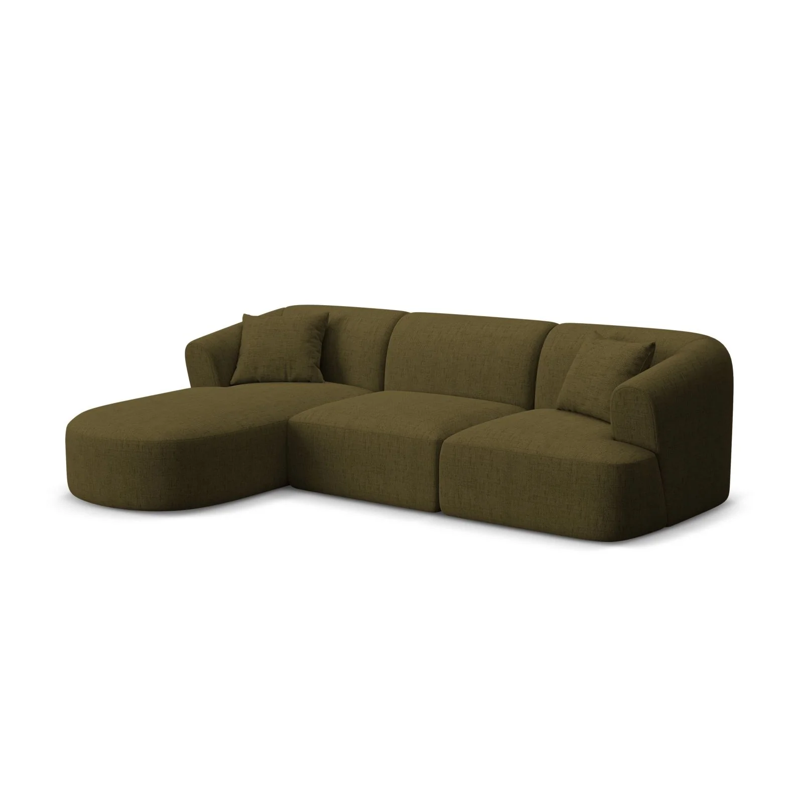 Campi 4-Sitzer Ecksofa, Linke Seite, aus Samt, Cord oder Strukturstoff, 256x156x70 cm - Image 57
