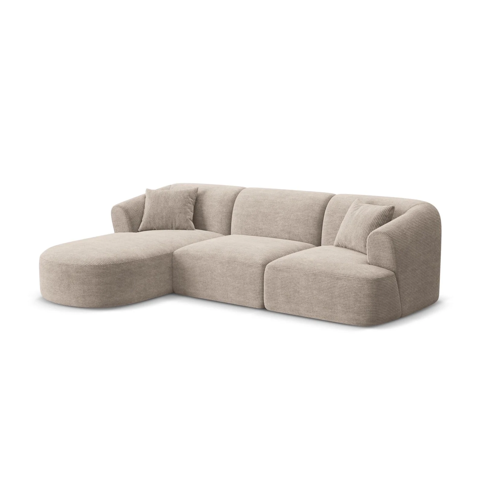 Campi 4-Sitzer Ecksofa, Linke Seite, aus Samt, Cord oder Strukturstoff, 256x156x70 cm - Image 87
