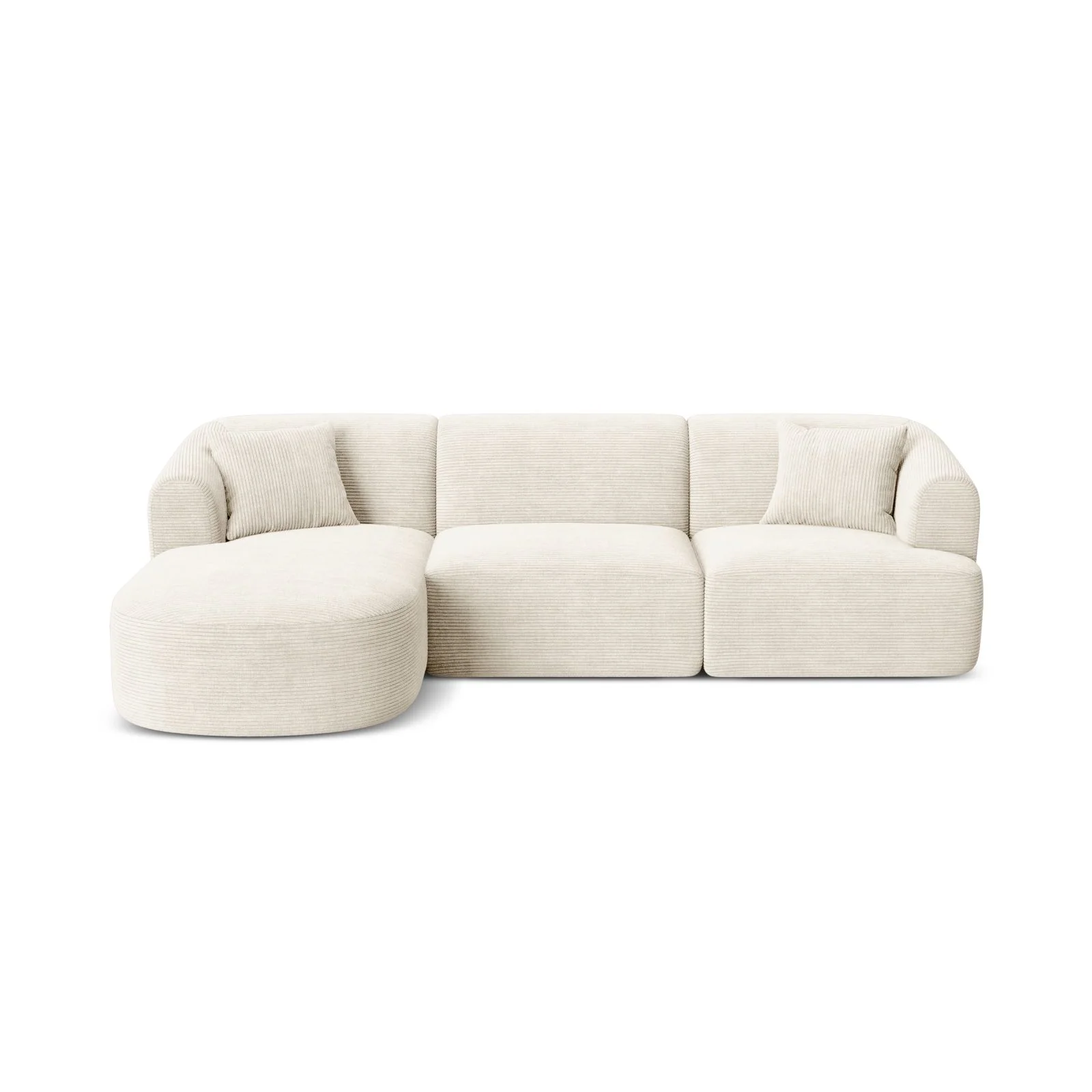 Campi 4-Sitzer Ecksofa, Linke Seite, aus Samt, Cord oder Strukturstoff, 256x156x70 cm - Image 91