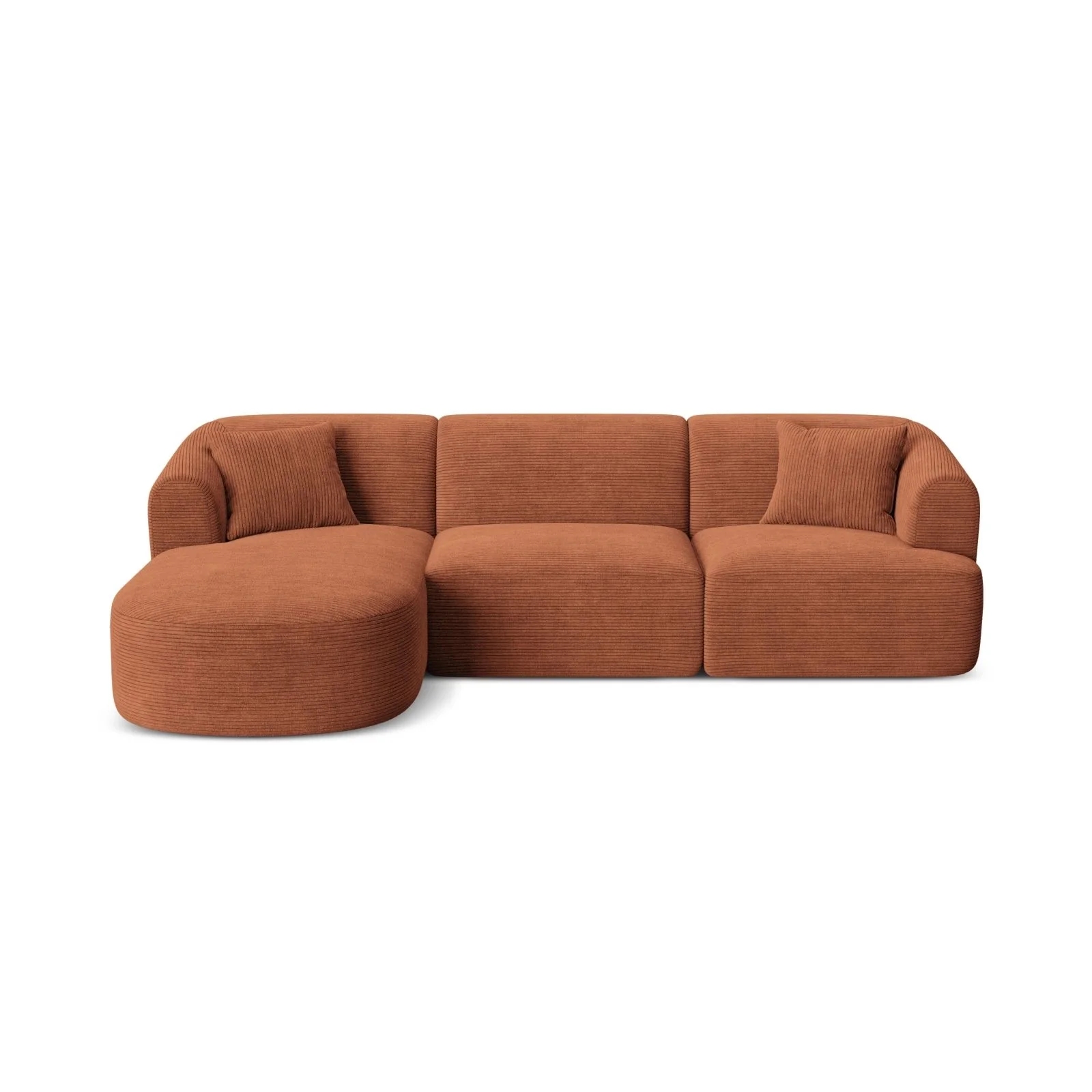 Campi 4-Sitzer Ecksofa, Linke Seite, aus Samt, Cord oder Strukturstoff, 256x156x70 cm - Image 97