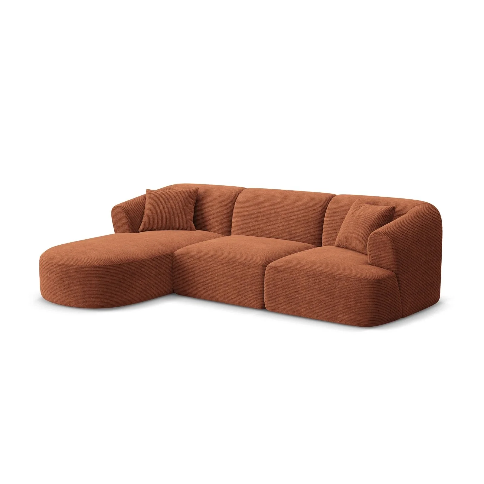 Campi 4-Sitzer Ecksofa, Linke Seite, aus Samt, Cord oder Strukturstoff, 256x156x70 cm - Image 99