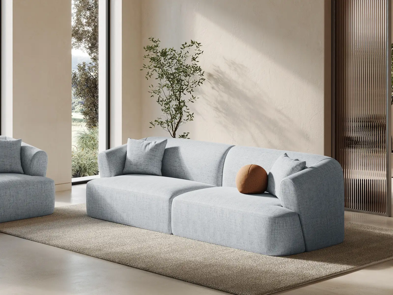 Campi 4-Sitzer Sofa aus Samt, Cord oder Strukturstoff, 255x90x70 cm - Image 72