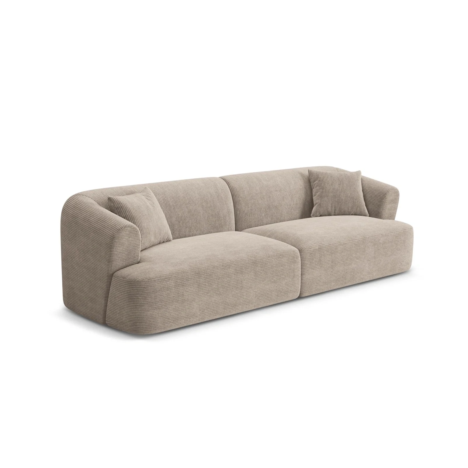 Campi 4-Sitzer Sofa aus Samt, Cord oder Strukturstoff, 255x90x70 cm - Image 94