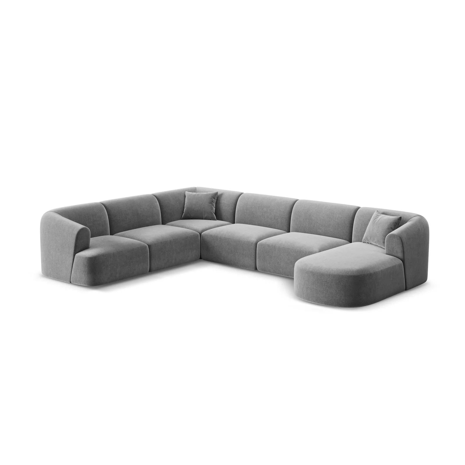 Campi 7-Sitzer Panorama Ecksofa, Linke Seite, aus Samt, Cord oder Strukturstoff, 330x255x70 cm - Image 39