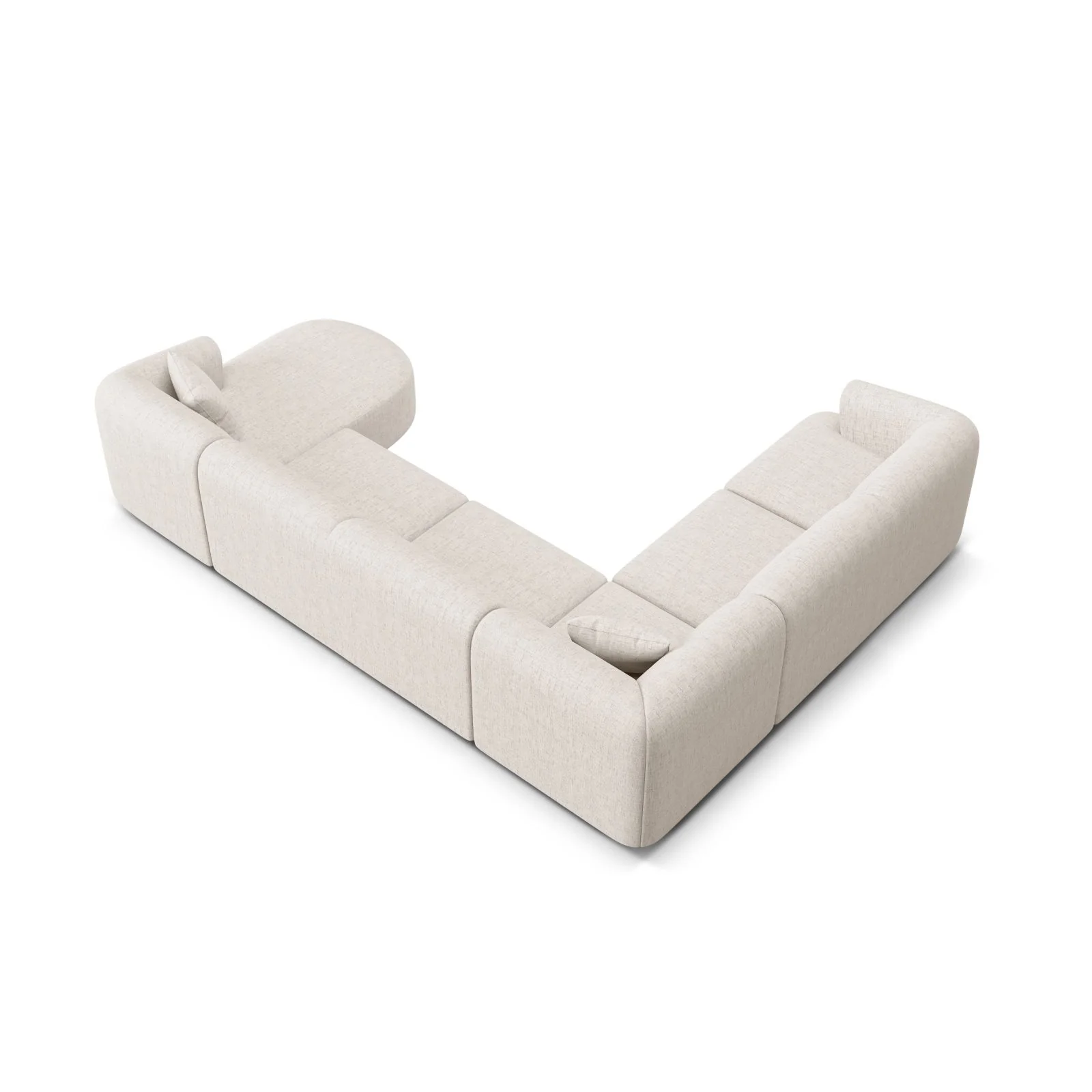 Campi 7-Sitzer Panorama Ecksofa, Linke Seite, aus Samt, Cord oder Strukturstoff, 330x255x70 cm - Image 48