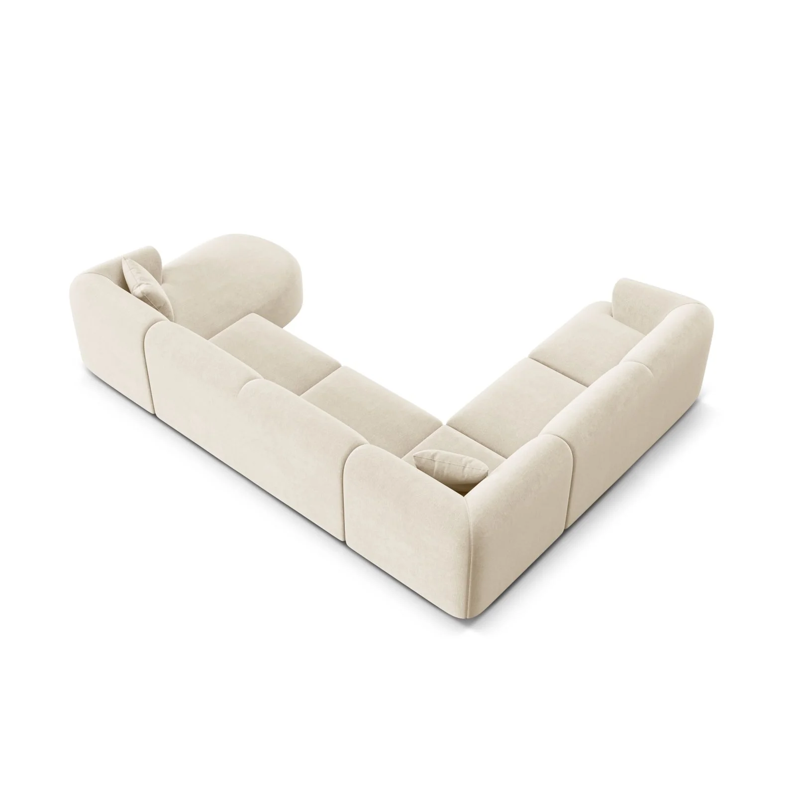 Campi 7-Sitzer Panorama Ecksofa, Linke Seite, aus Samt, Cord oder Strukturstoff, 330x255x70 cm - Image 6