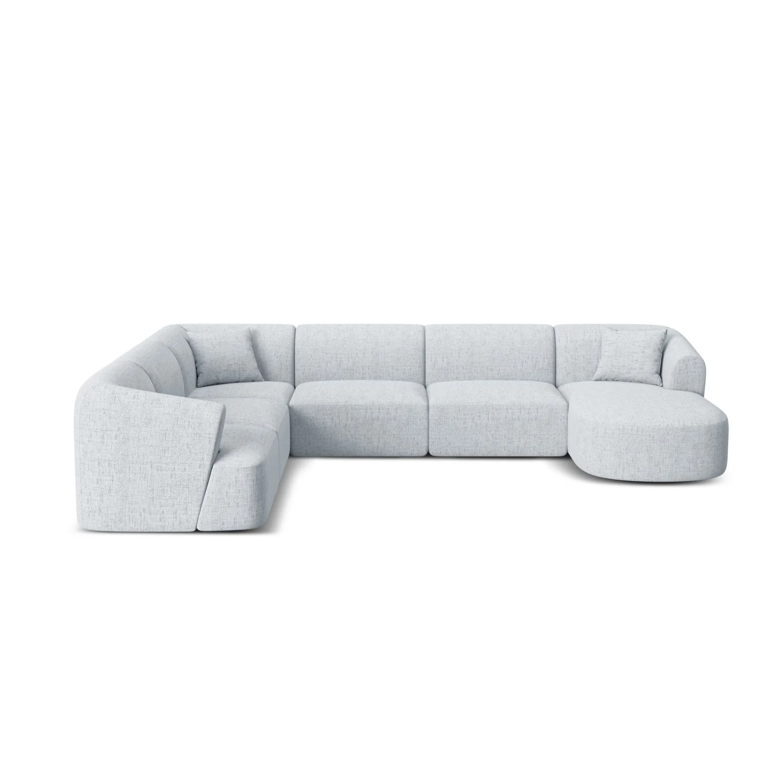 Campi 7-Sitzer Panorama Ecksofa, Linke Seite, aus Samt, Cord oder Strukturstoff, 330x255x70 cm - Image 71