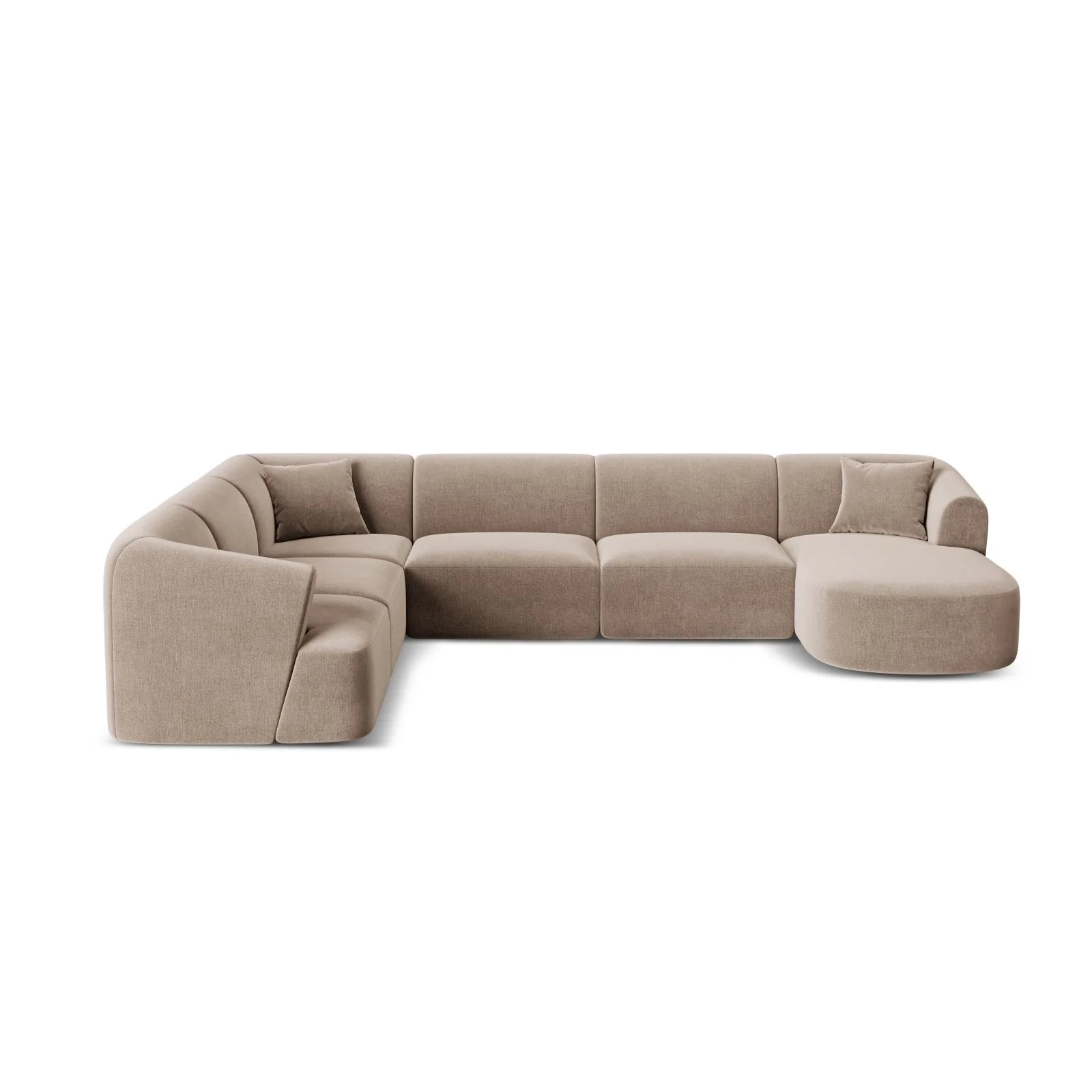 Campi 7-Sitzer Panorama Ecksofa, Linke Seite, aus Samt, Cord oder Strukturstoff, 330x255x70 cm - Image 8