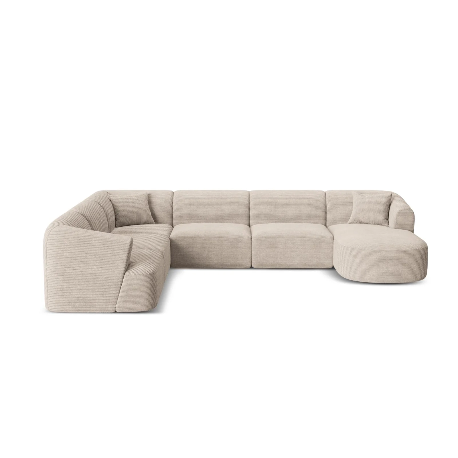 Campi 7-Sitzer Panorama Ecksofa, Linke Seite, aus Samt, Cord oder Strukturstoff, 330x255x70 cm - Image 92