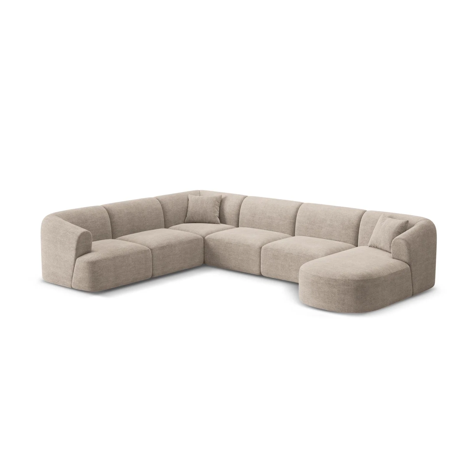 Campi 7-Sitzer Panorama Ecksofa, Linke Seite, aus Samt, Cord oder Strukturstoff, 330x255x70 cm - Image 95