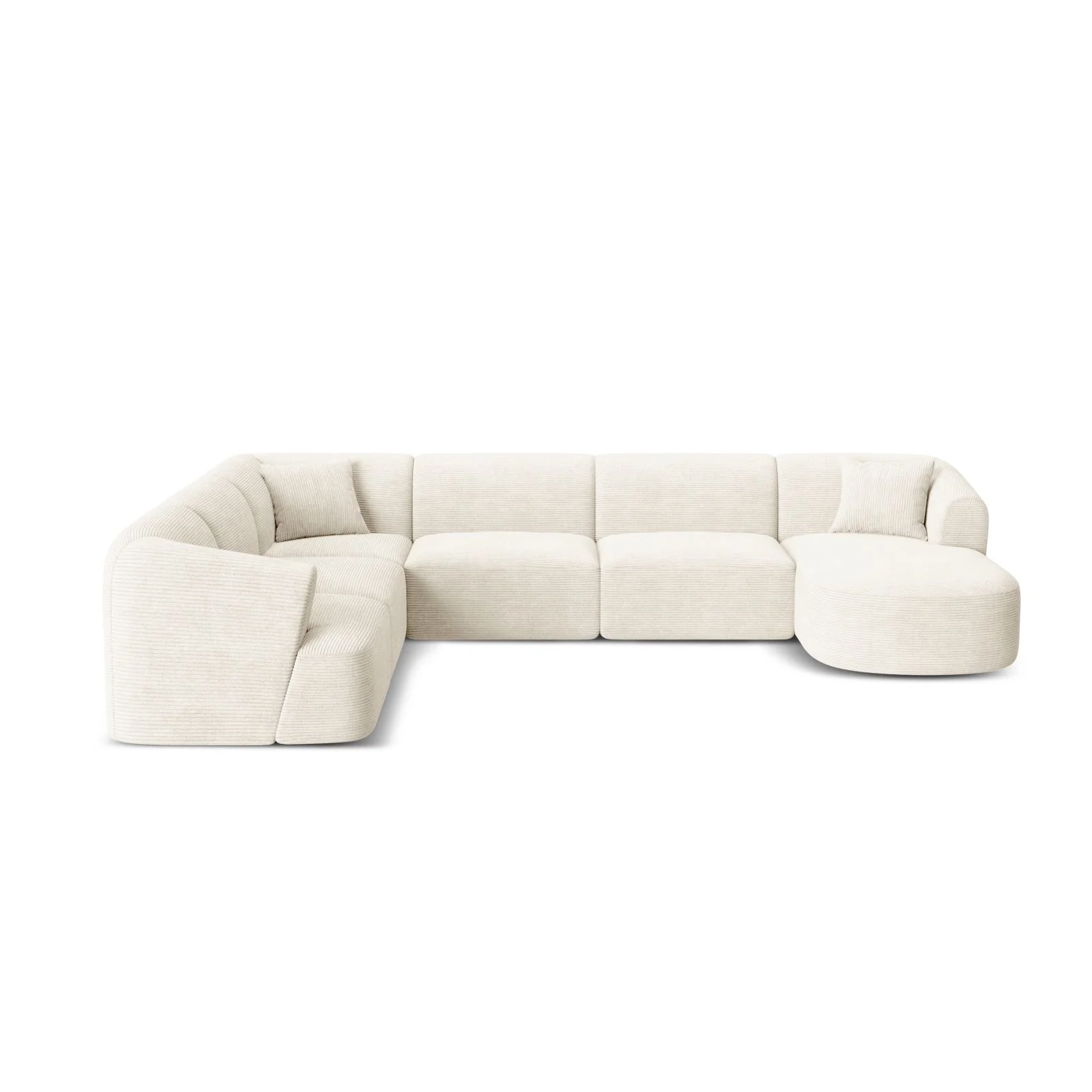 Campi 7-Sitzer Panorama Ecksofa, Linke Seite, aus Samt, Cord oder Strukturstoff, 330x255x70 cm - Image 99