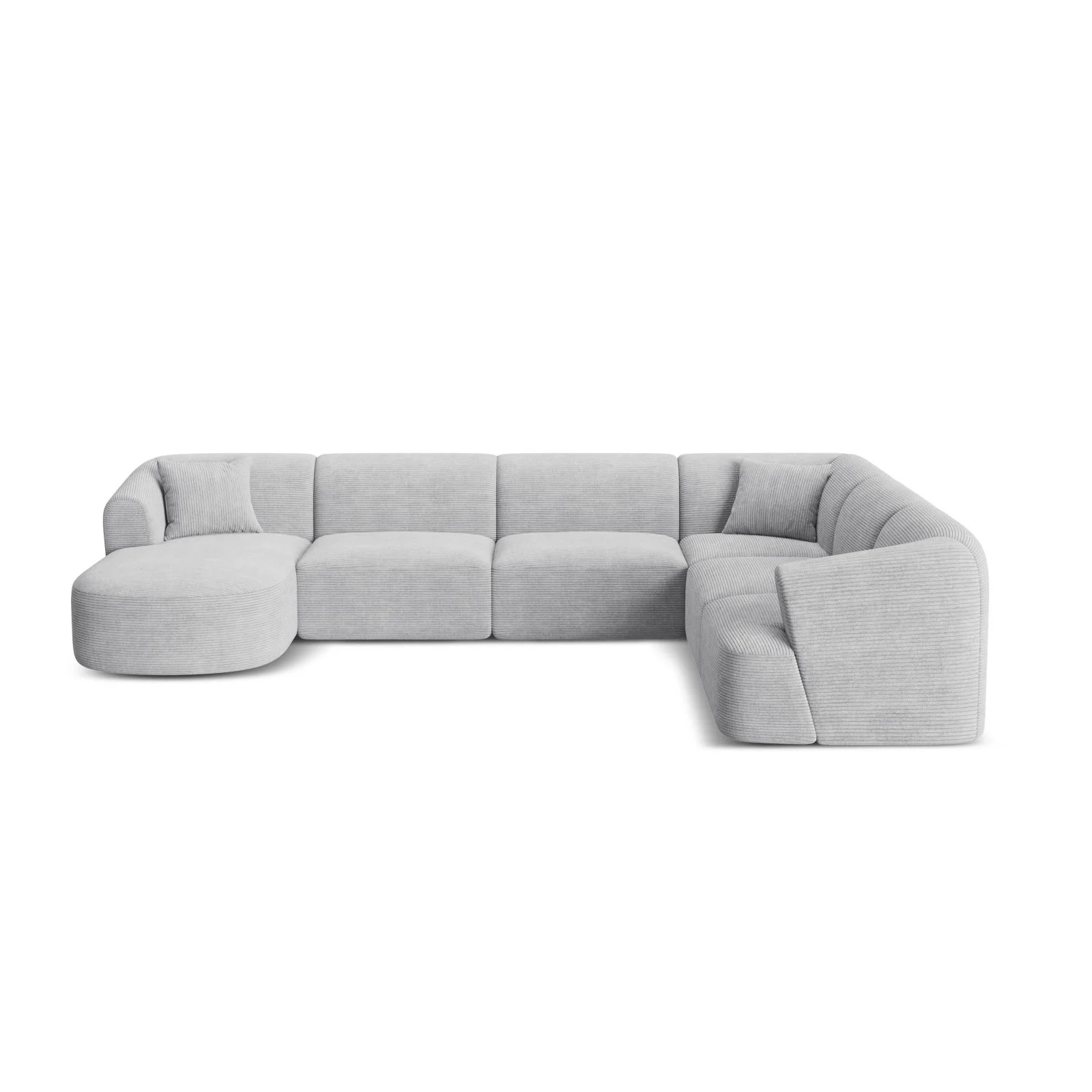 Campi 7-Sitzer Panorama Ecksofa, Rechte Seite, aus Samt, Cord oder Strukturstoff, 330x255x70 cm - Image 119