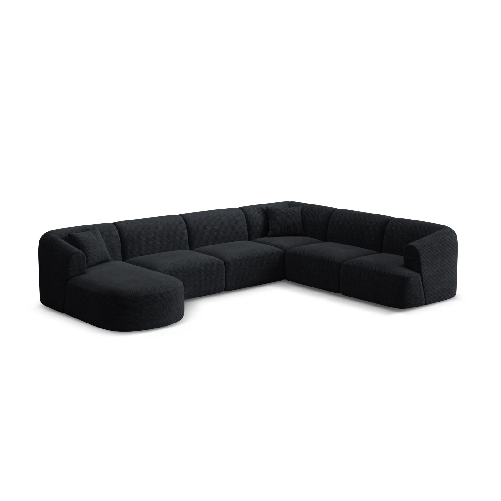 Campi 7-Sitzer Panorama Ecksofa, Rechte Seite, aus Samt, Cord oder Strukturstoff, 330x255x70 cm - Image 136