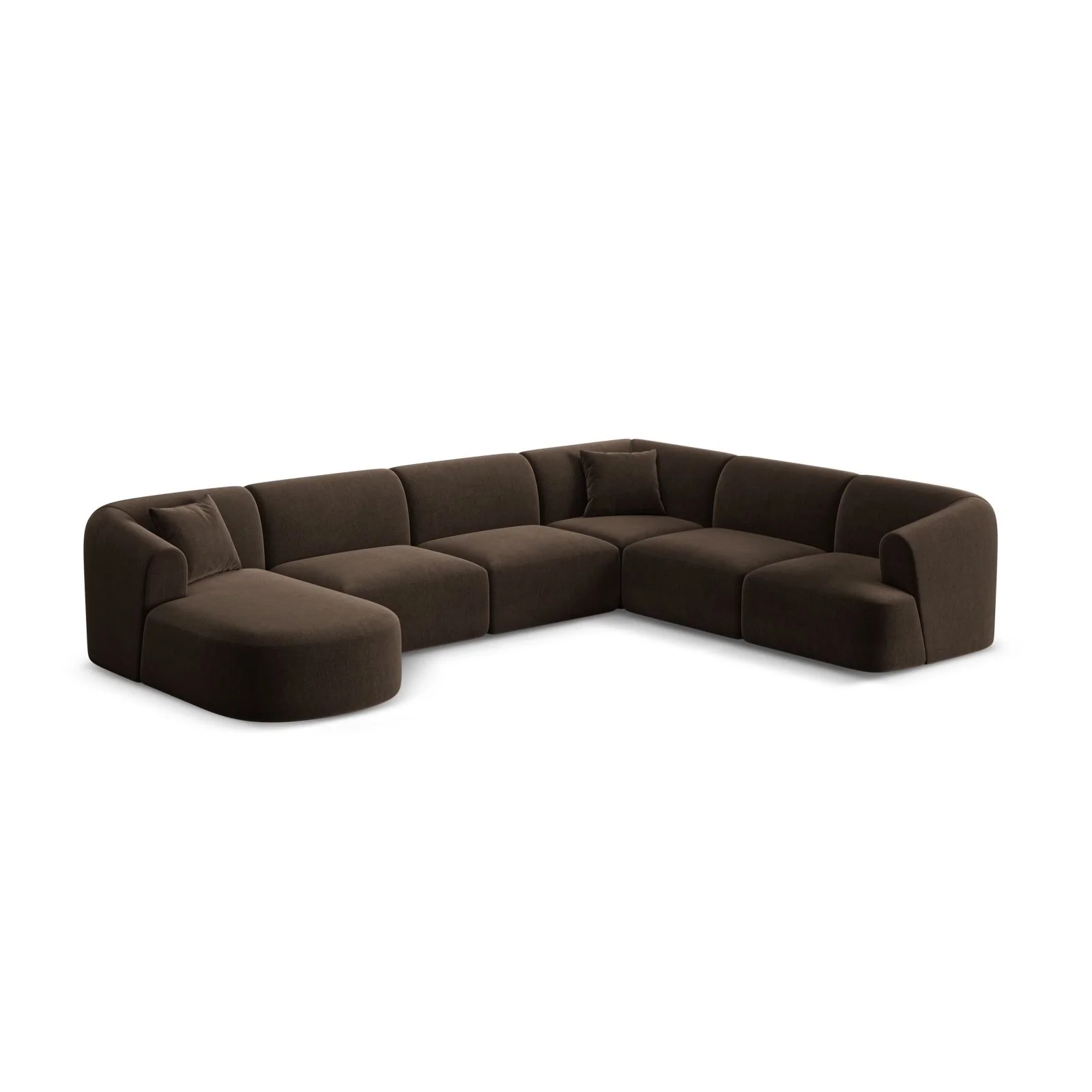 Campi 7-Sitzer Panorama Ecksofa, Rechte Seite, aus Samt, Cord oder Strukturstoff, 330x255x70 cm - Image 18