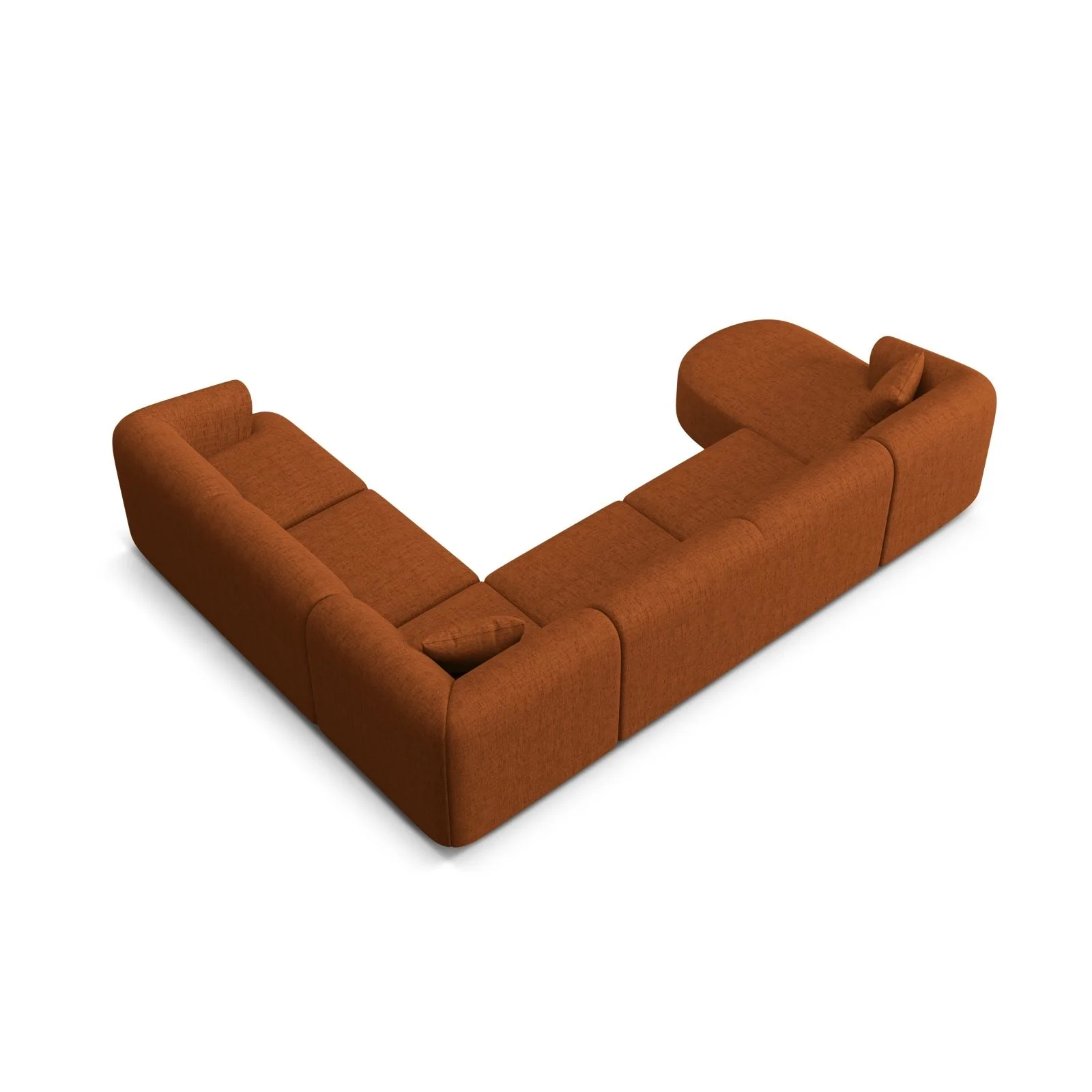 Campi 7-Sitzer Panorama Ecksofa, Rechte Seite, aus Samt, Cord oder Strukturstoff, 330x255x70 cm - Image 55