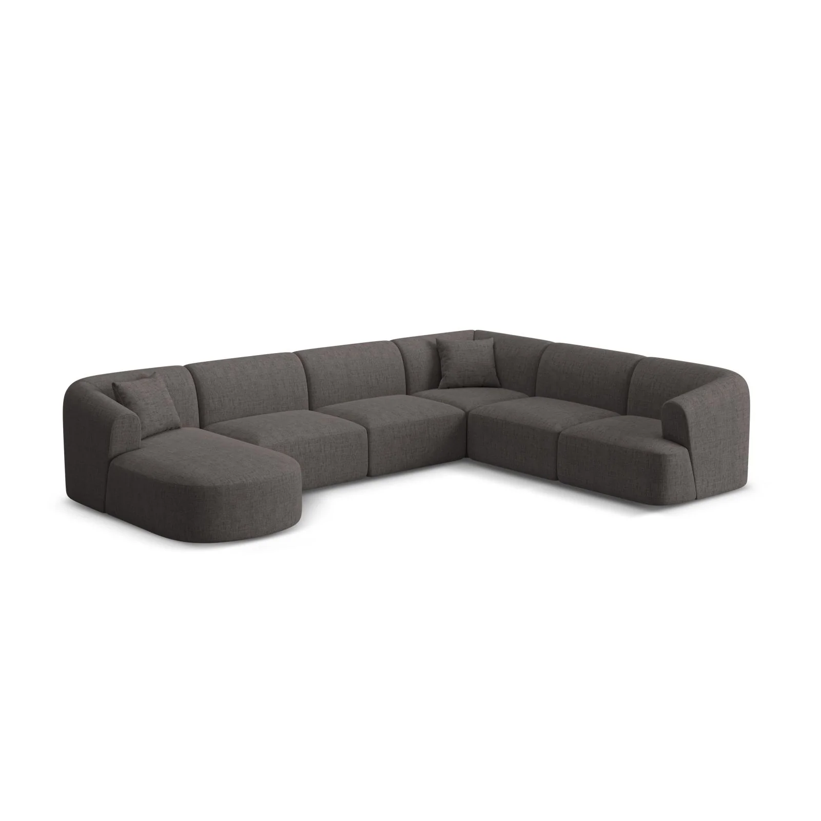 Campi 7-Sitzer Panorama Ecksofa, Rechte Seite, aus Samt, Cord oder Strukturstoff, 330x255x70 cm - Image 81