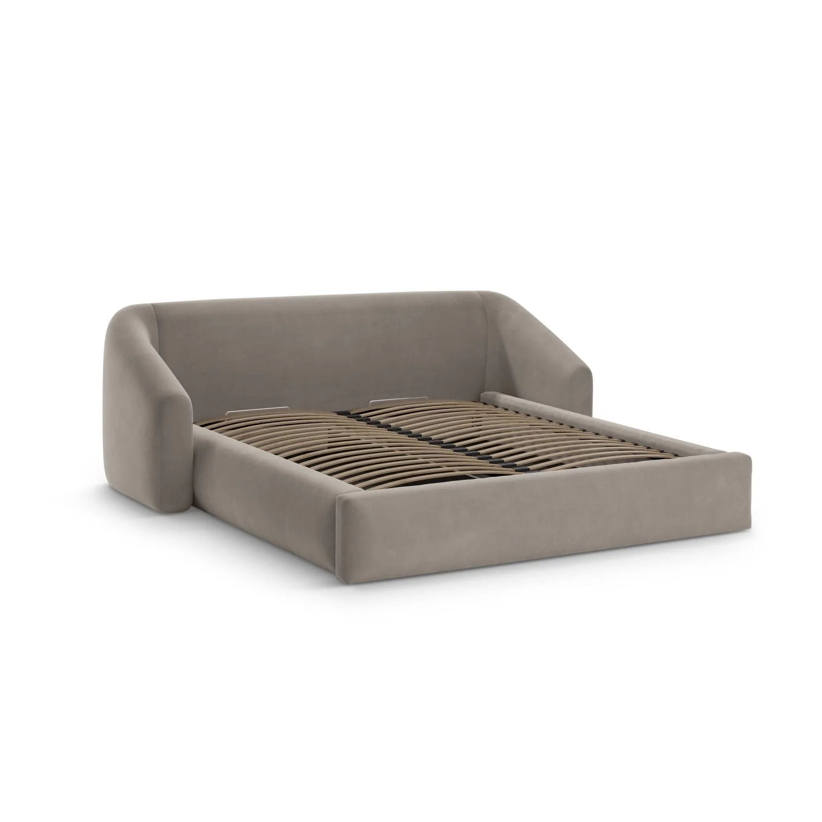 Campi Bett mit Kopfteil und Stauraum aus Samt oder Strukturstoff, 140x200 cm - Image 33
