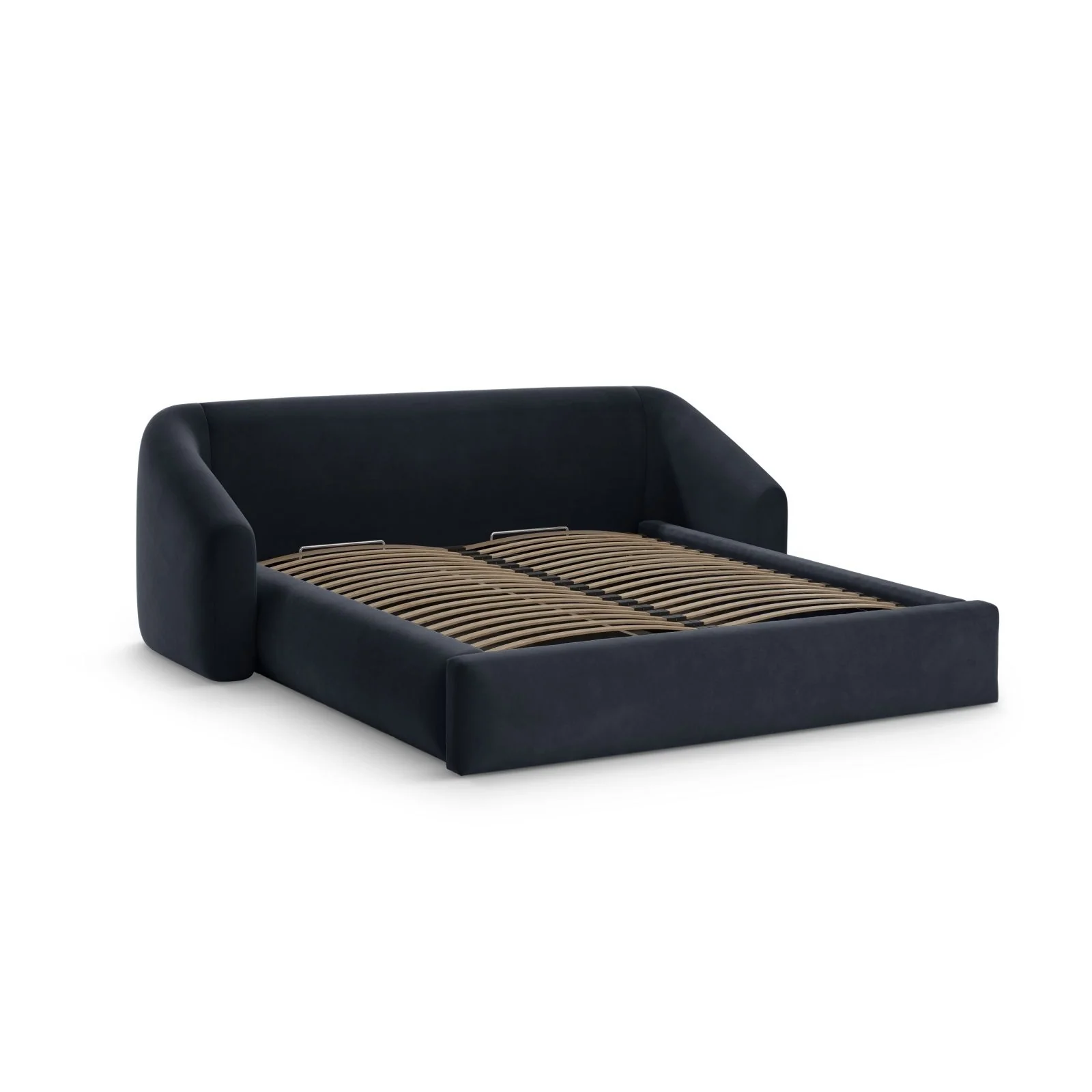 Campi Bett mit Kopfteil und Stauraum aus Samt oder Strukturstoff, 160x200 cm - Image 43