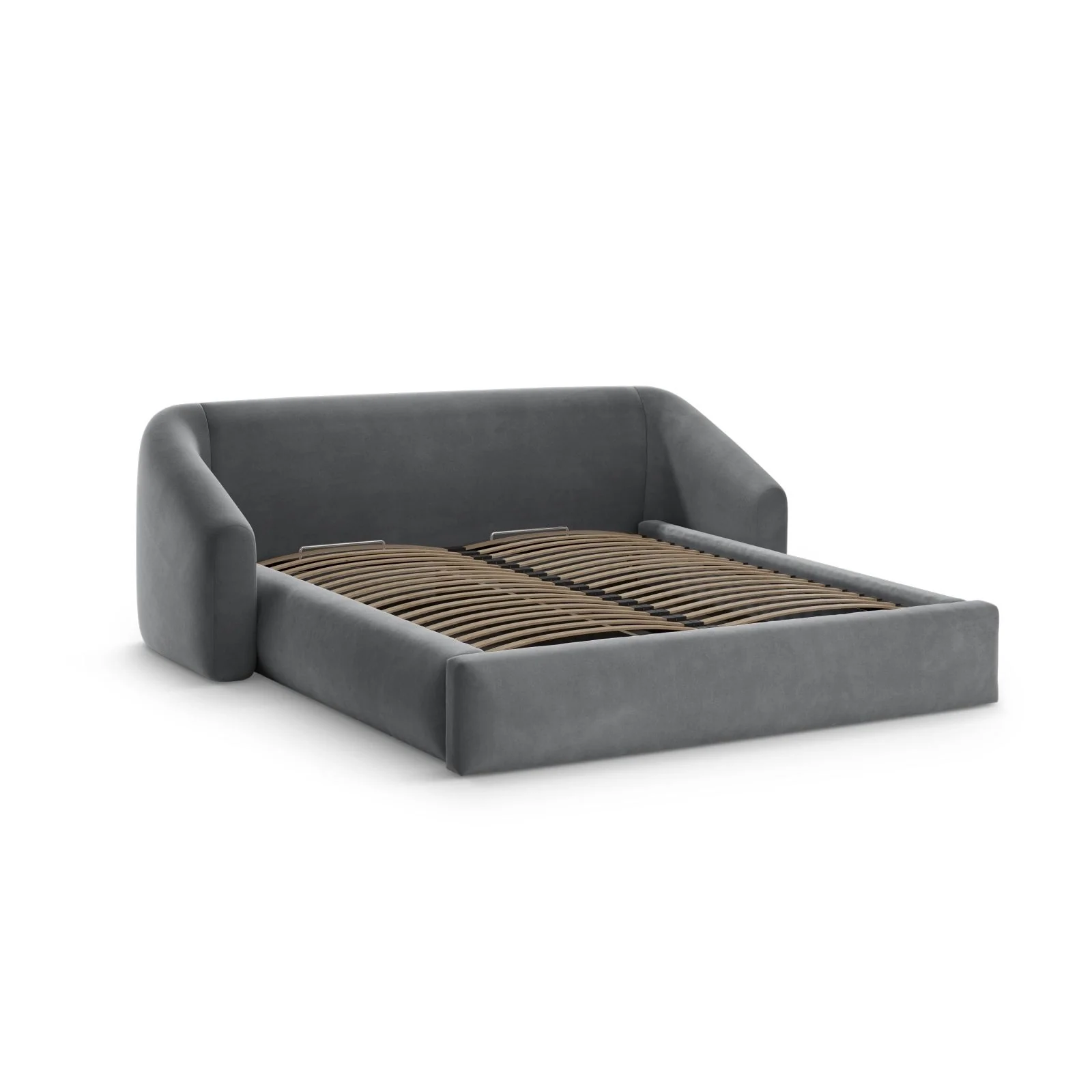 Campi Bett mit Kopfteil und Stauraum aus Samt oder Strukturstoff, 180x200 cm - Image 48