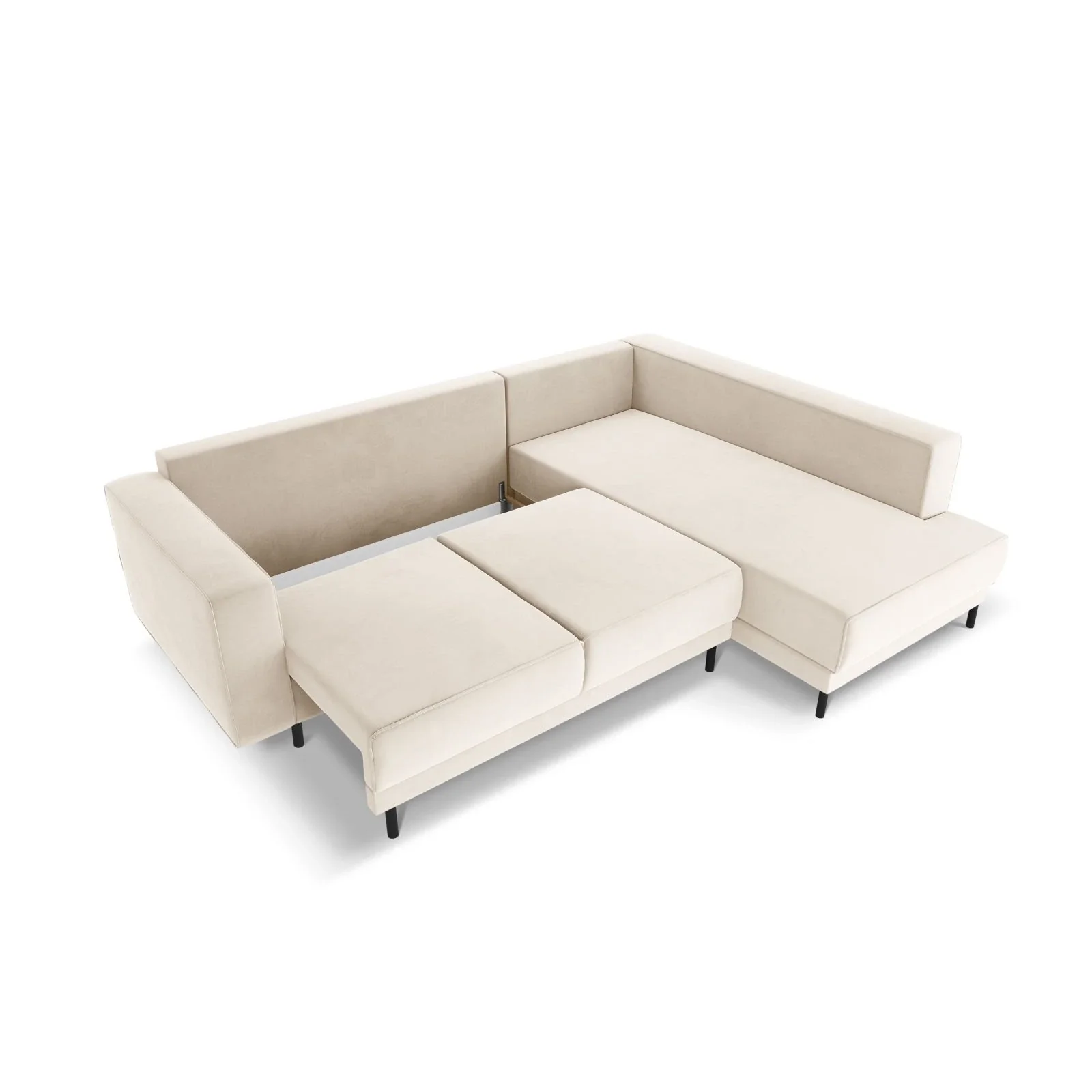 Caro 5-Sitzer Ecksofa Rechte Seite, mit Schlaffunktion, in Samt oder Strukturstoff, 247x187 cm - Image 4