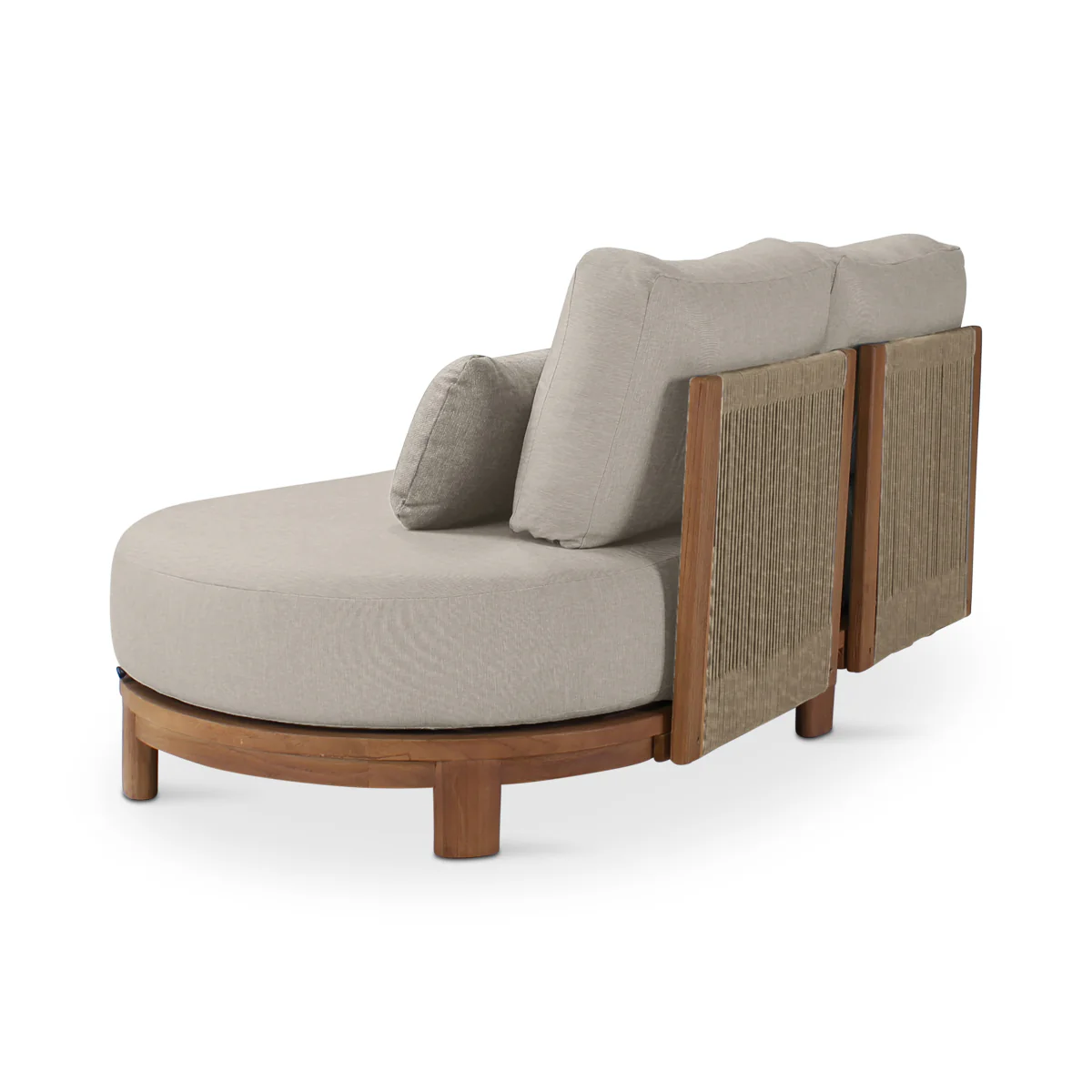 Garten-Sofa 2-Sitzer aus Teakholz in Naturfarben mit grauem Geflecht AMBON - Image 5