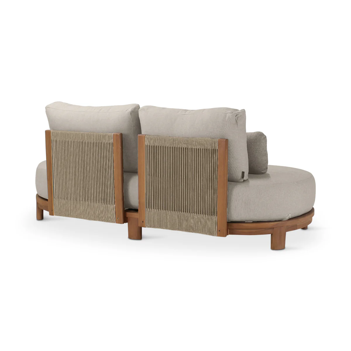 Garten-Sofa 2-Sitzer aus Teakholz in Naturfarben mit grauem Geflecht AMBON - Image 6