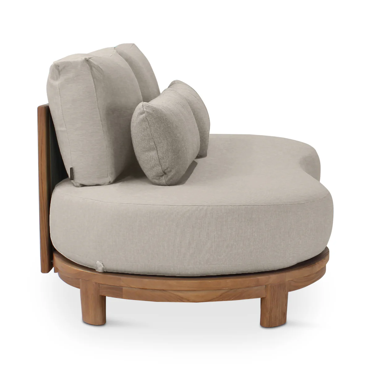 Garten-Sofa 2-Sitzer aus Teakholz in Naturfarben mit grauem Geflecht AMBON - Image 7