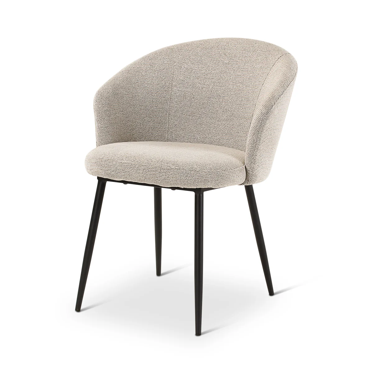 Sessel in Naturfarben, anthrazitfarbene Metallbeine CRES