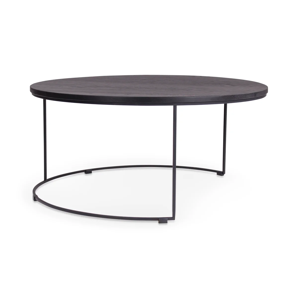 Couchtisch Schwarz schwarzes Metallgestell 90x90 FARO