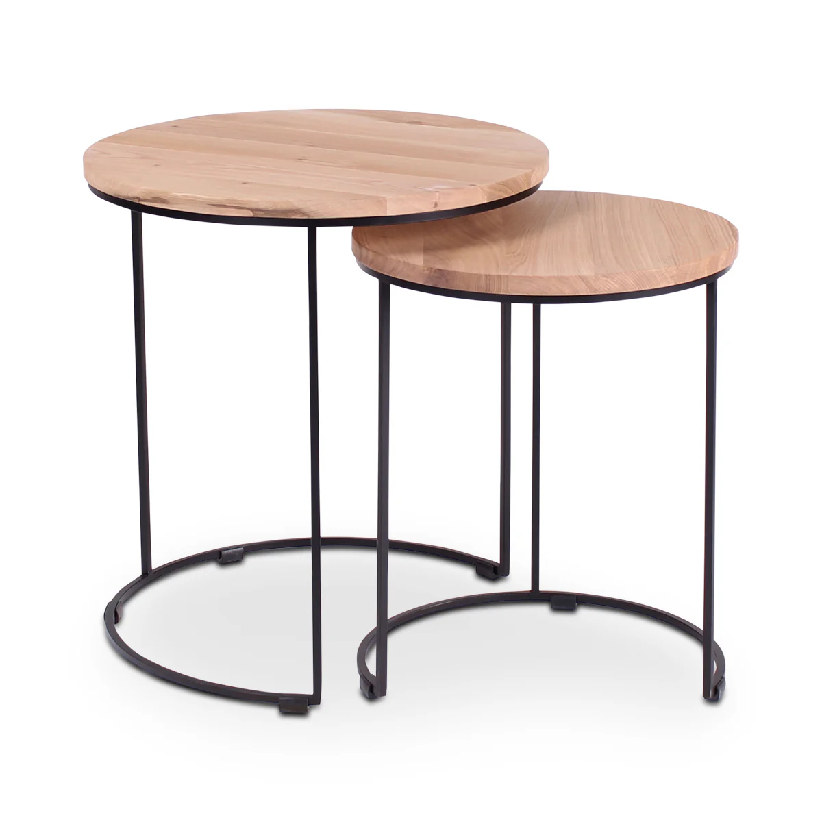 Beistelltisch Natur schwarzes Metallgestell 40x40 FARO - Image 3