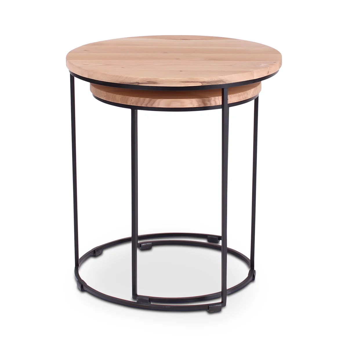 Beistelltisch Natur schwarzes Metallgestell 40x40 FARO - Image 6
