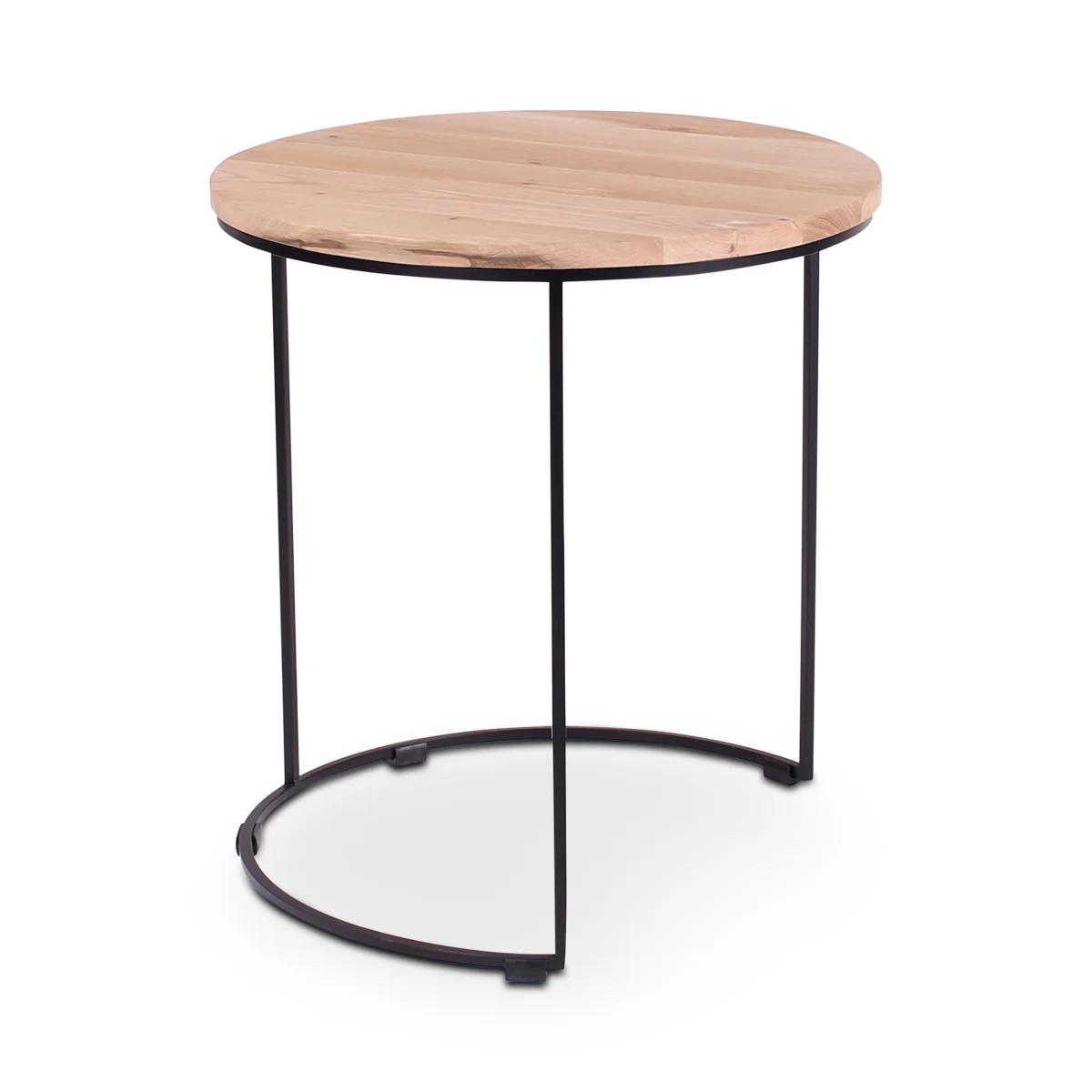 Beistelltisch Natur schwarzes Metallgestell 50x50 FARO