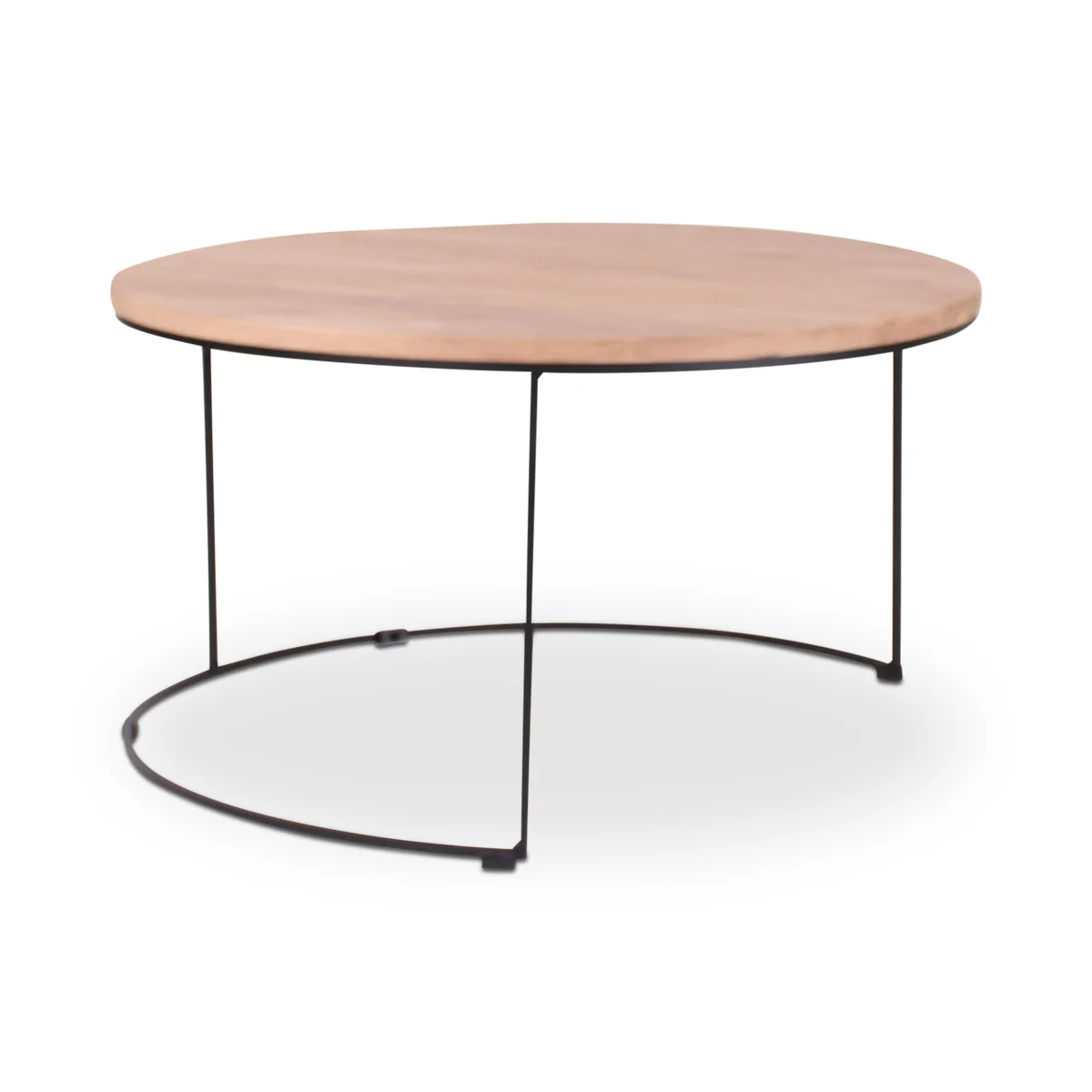 Beistelltisch Natur schwarzes Metallgestell 60x60 FARO